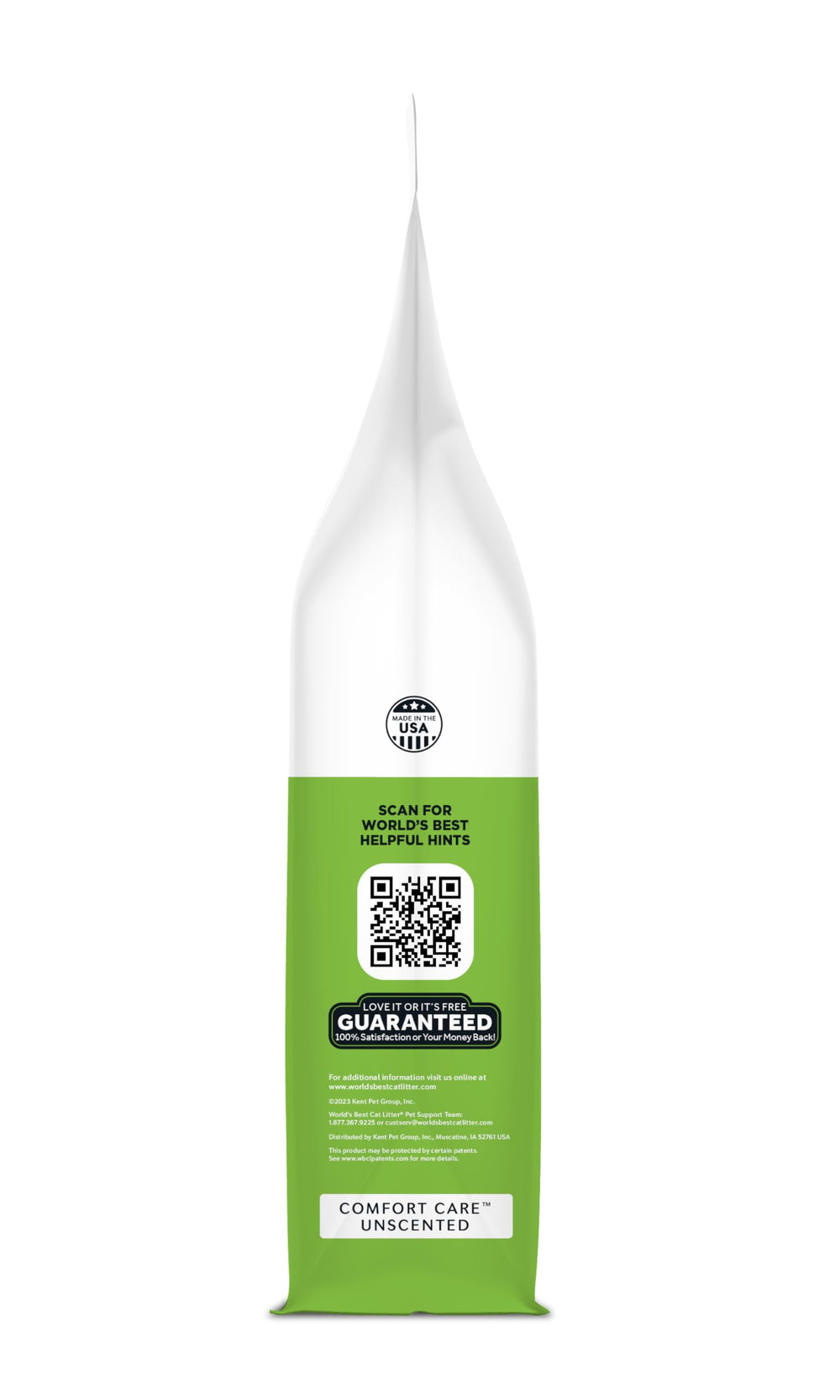 World's Best Cat Litter Comfort Care sans parfum, respectueux de l'environnement.