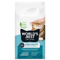World's Best Cat Litter Poop Fighter – emballage 15 lb, pratique et prêt à l’emploi.