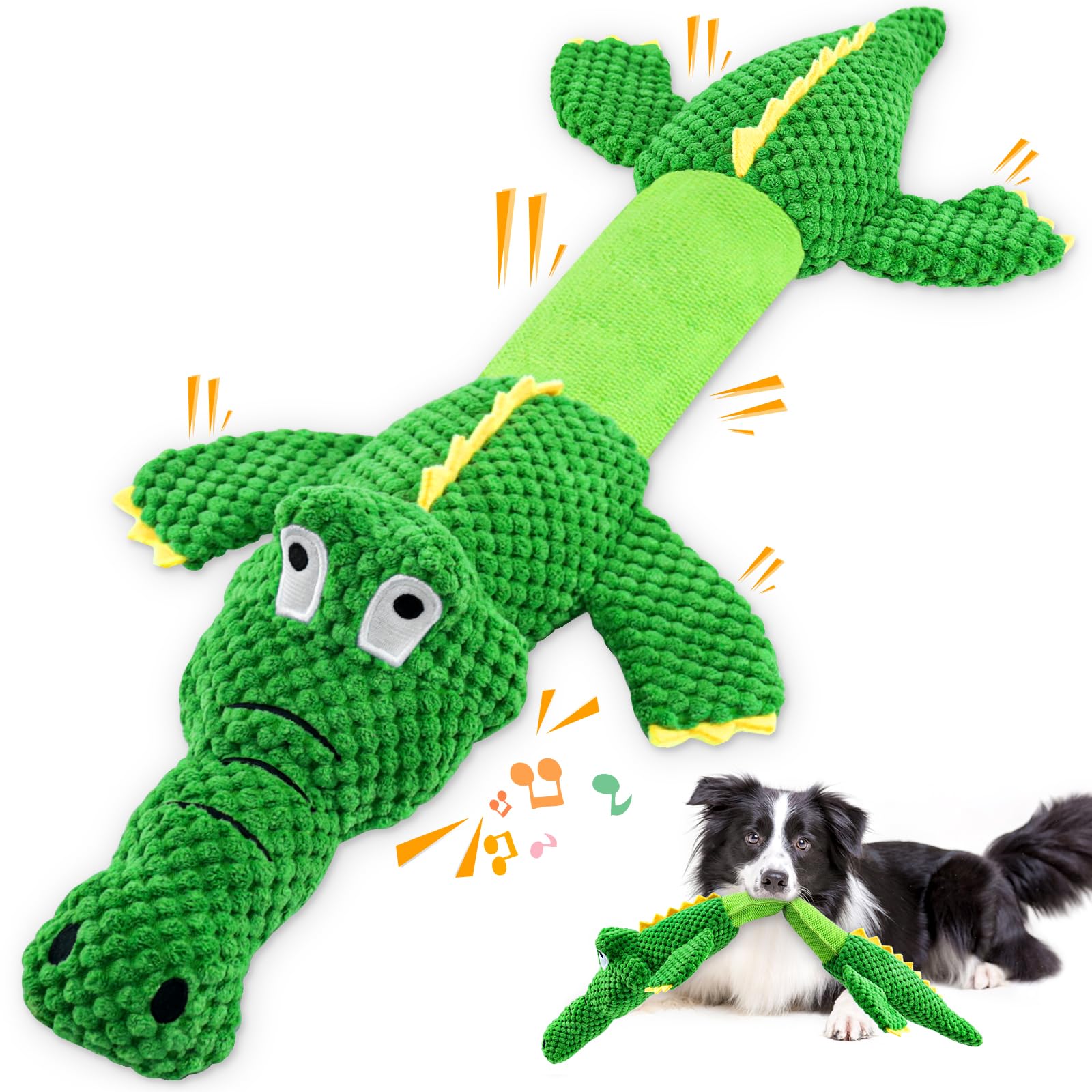 WOWBALA crocodile gros-format: jouet interactif pour tir à la corde et jeu dynamique.