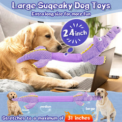 WOWBALA crocodile avec sifflet intérieur, stimule la curiosité du chien.