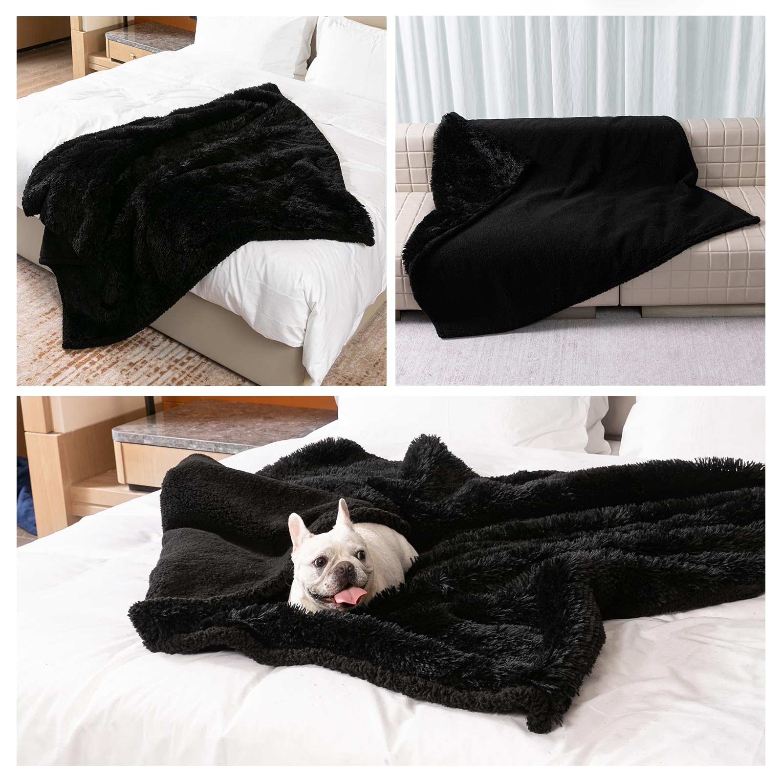 Wowchine fausses fourrures longues pour chien, offre chaleur rassurante et douceur luxueuse.