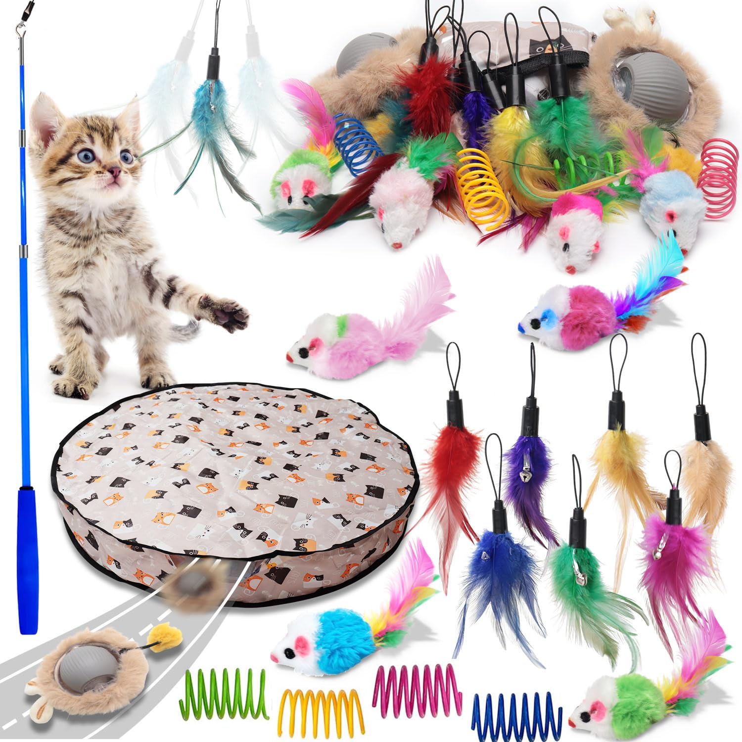 WOWF pack jouets chats interactifs: ensemble complet pour stimulation et jeu quotidien.