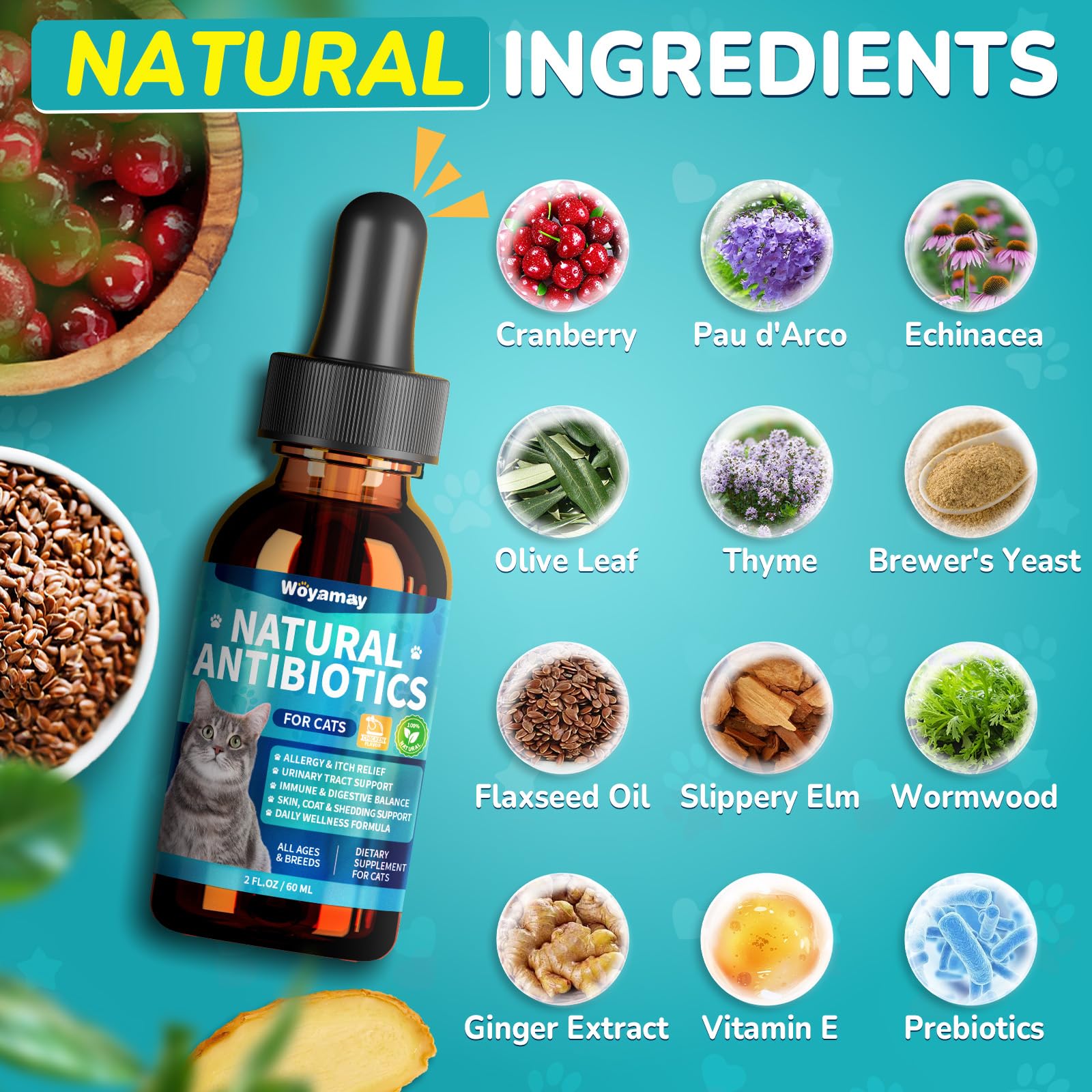 Ingrédients naturels clés et prébiotiques pour une digestion équilibrée.
