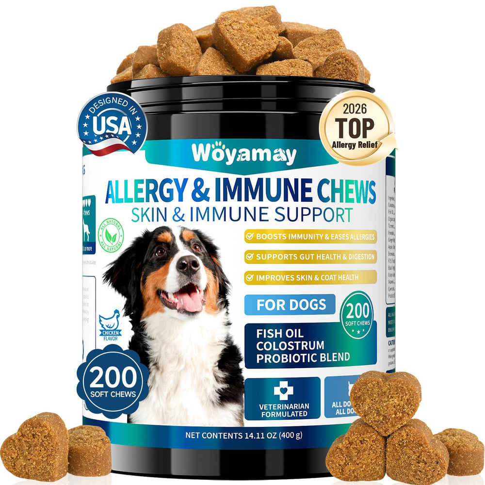 Woyamay – pot gommes allergie chien, soutien potentiel de la peau.