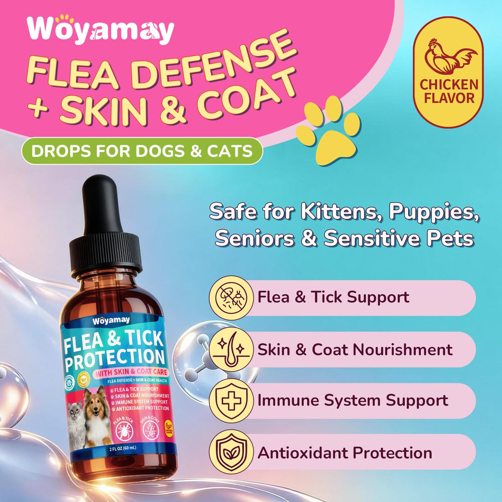 Woyamay soin poil et peau - pelage plus doux et peau nourrie chez chien et chat.
