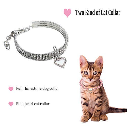 WoYous collier chien perles coeur-design, met en valeur les petites races.