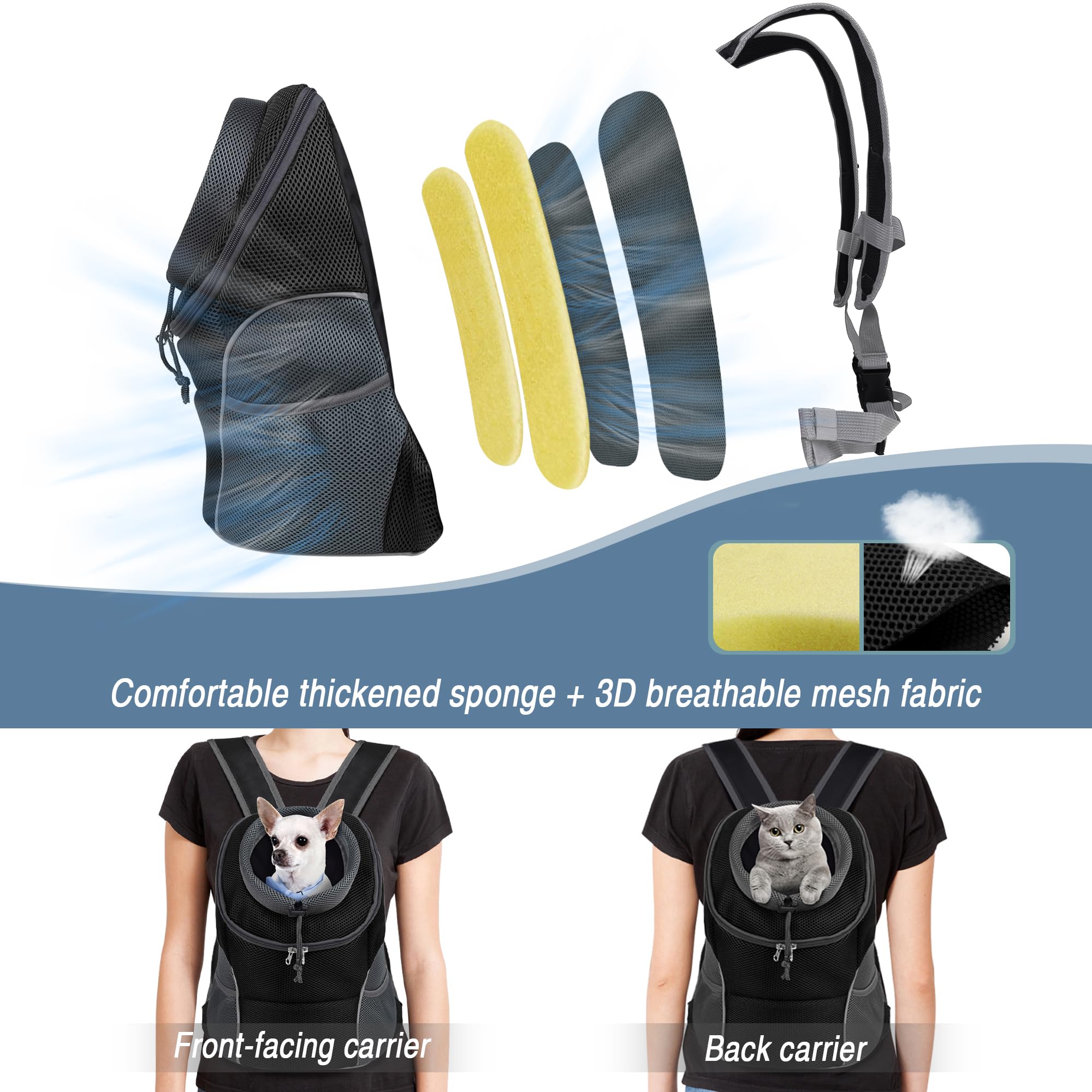 WOYYHO sac-portage-chien-design-m-noir: design ergonomique pour un port agréable.