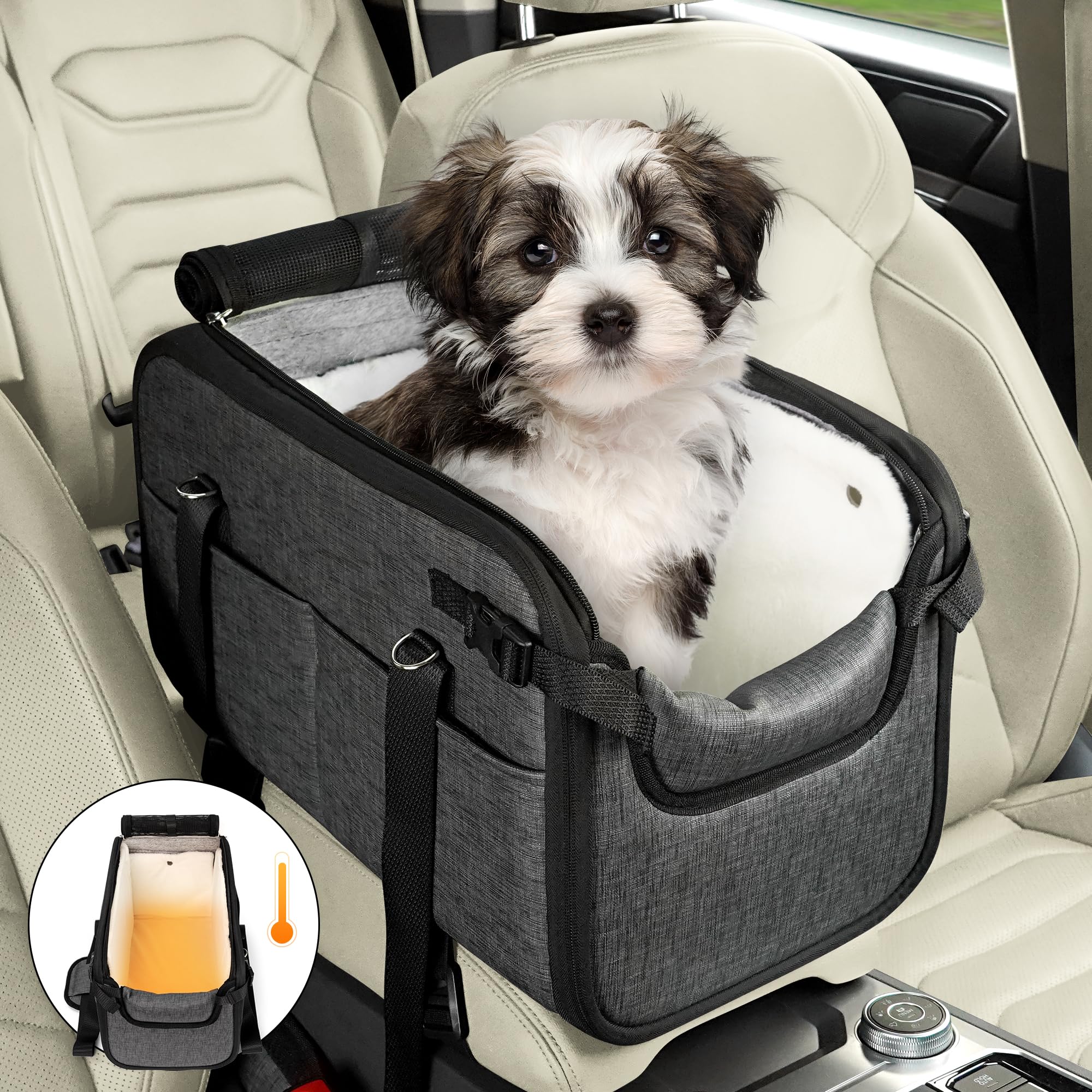 WOYYHO siège-auto chien petit luxe velours offre confort pendant les trajets.