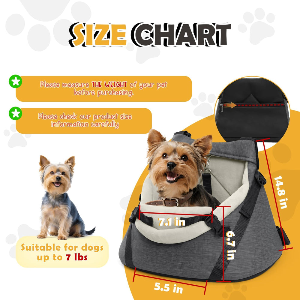 WOYYHO siège-auto petit chien harnais de sécurité intégré pour voyage en toute sécurité.