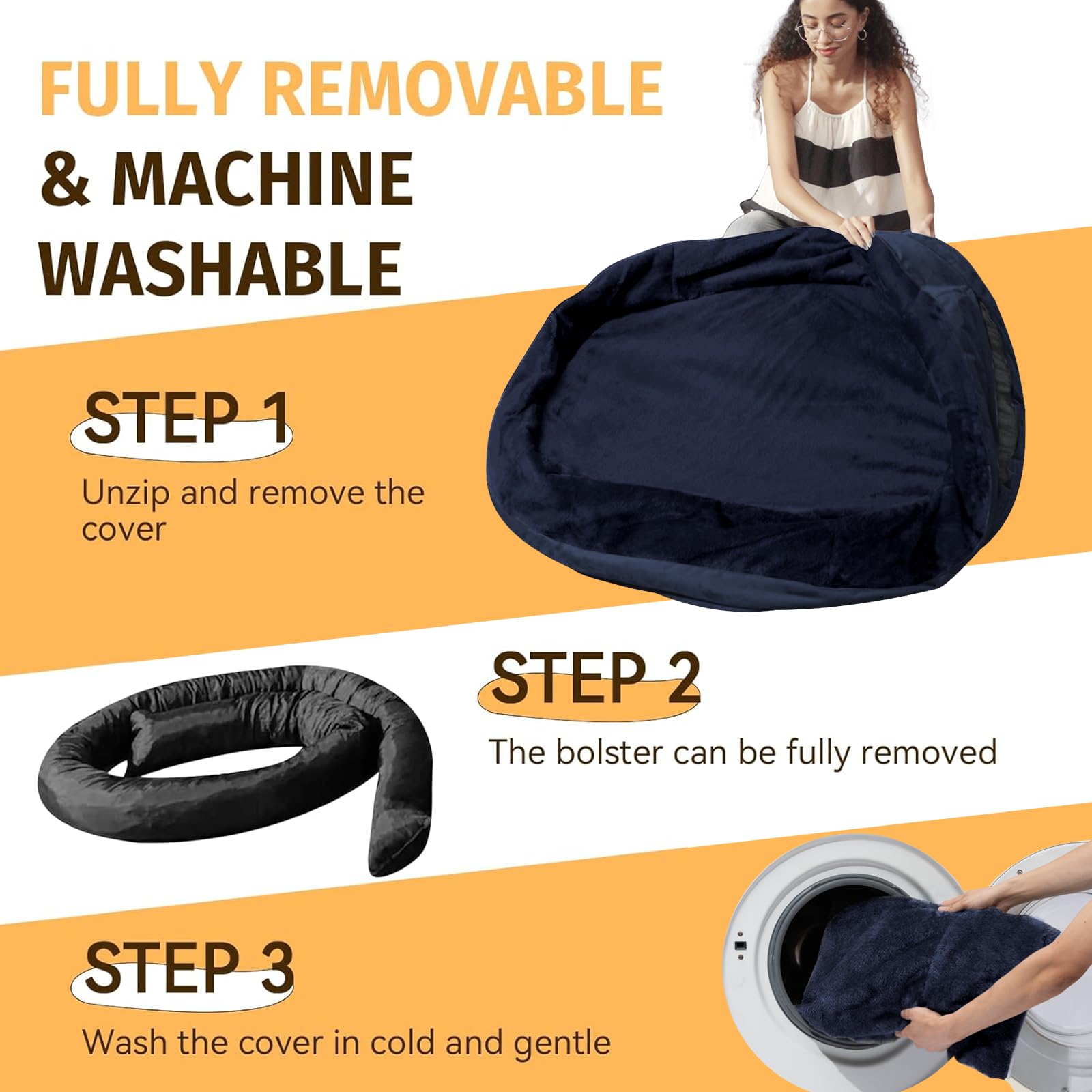 WOZOKE lit chien base anti-dérapante pour stabilité au sol.