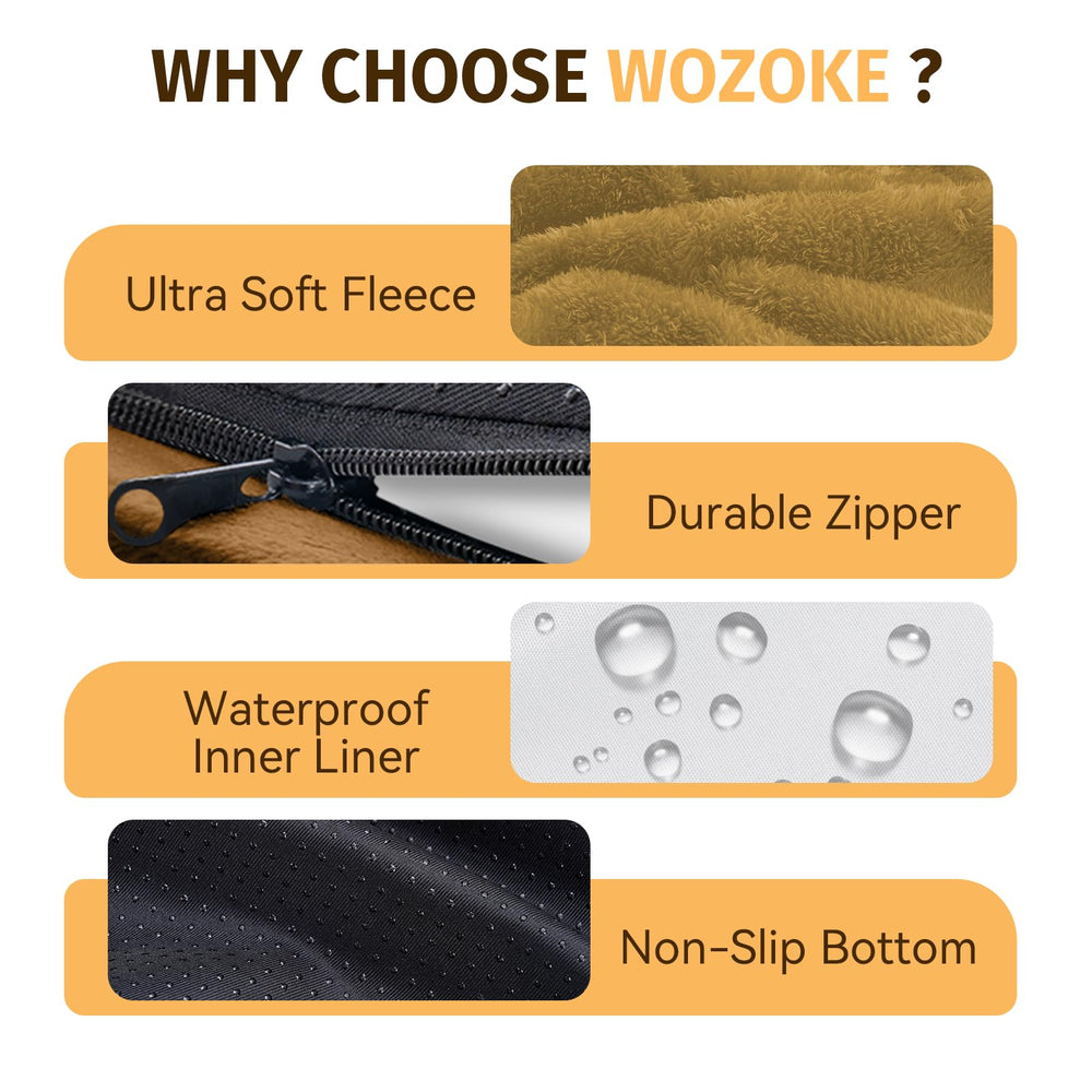 WOZOKE lit orthopédique - couleur orange lumineuse.