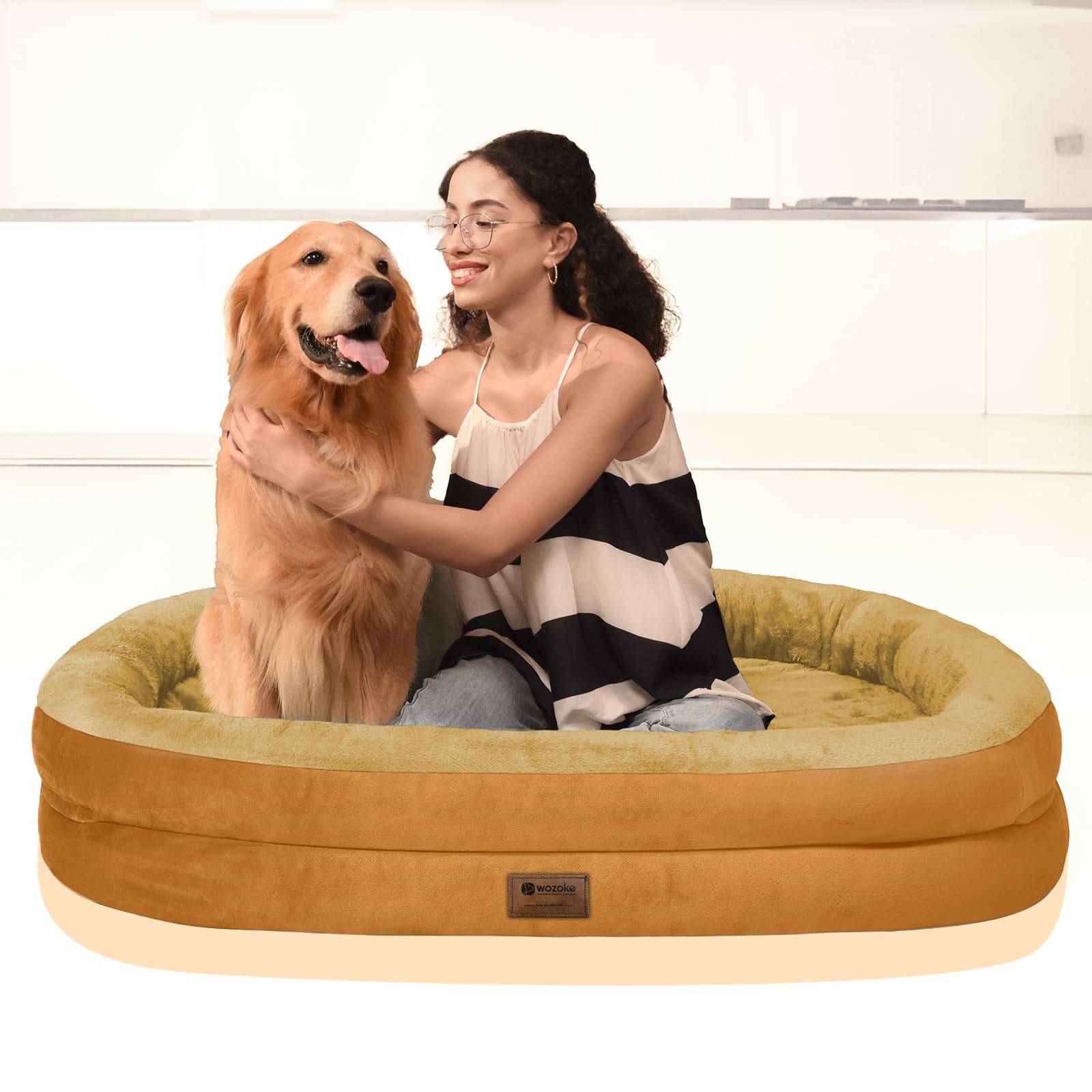 WOZOKE lit orthopédique - grand format idéal pour chiens spacieux.