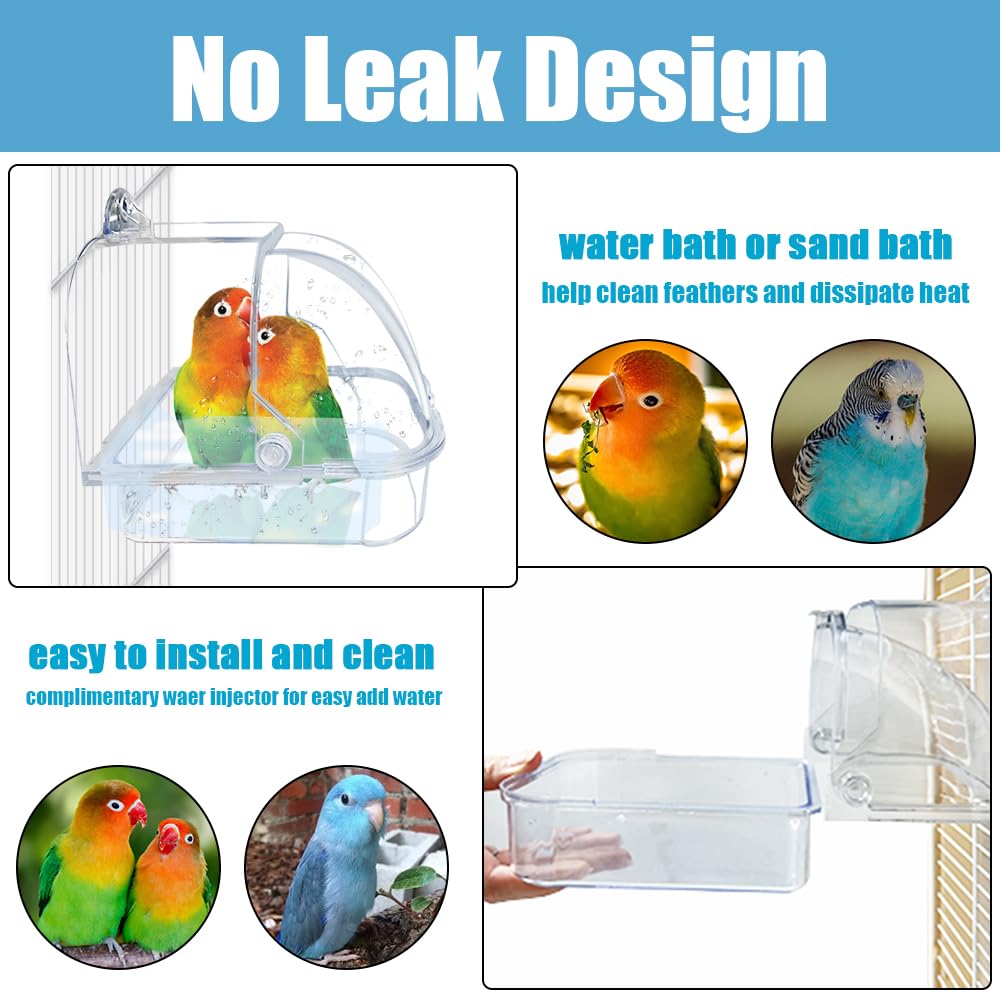Bain compact et discret pour cage de petits oiseaux WQY GroceryShop