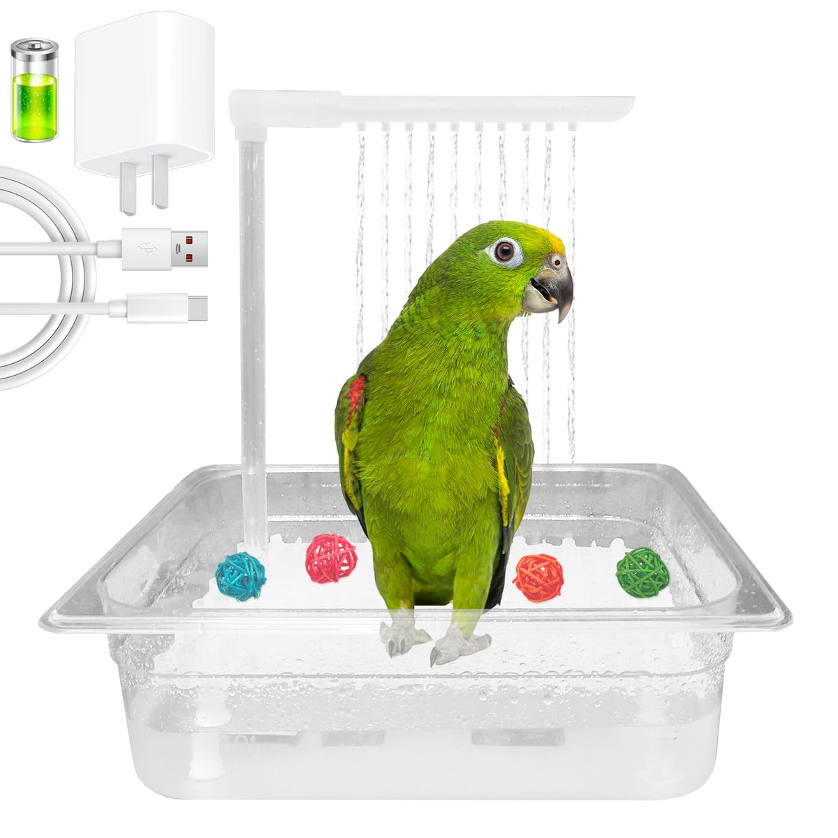 WQY GroceryShop bain-perroquet-tube ensemble, bain confortable et pratique pour perroquet.