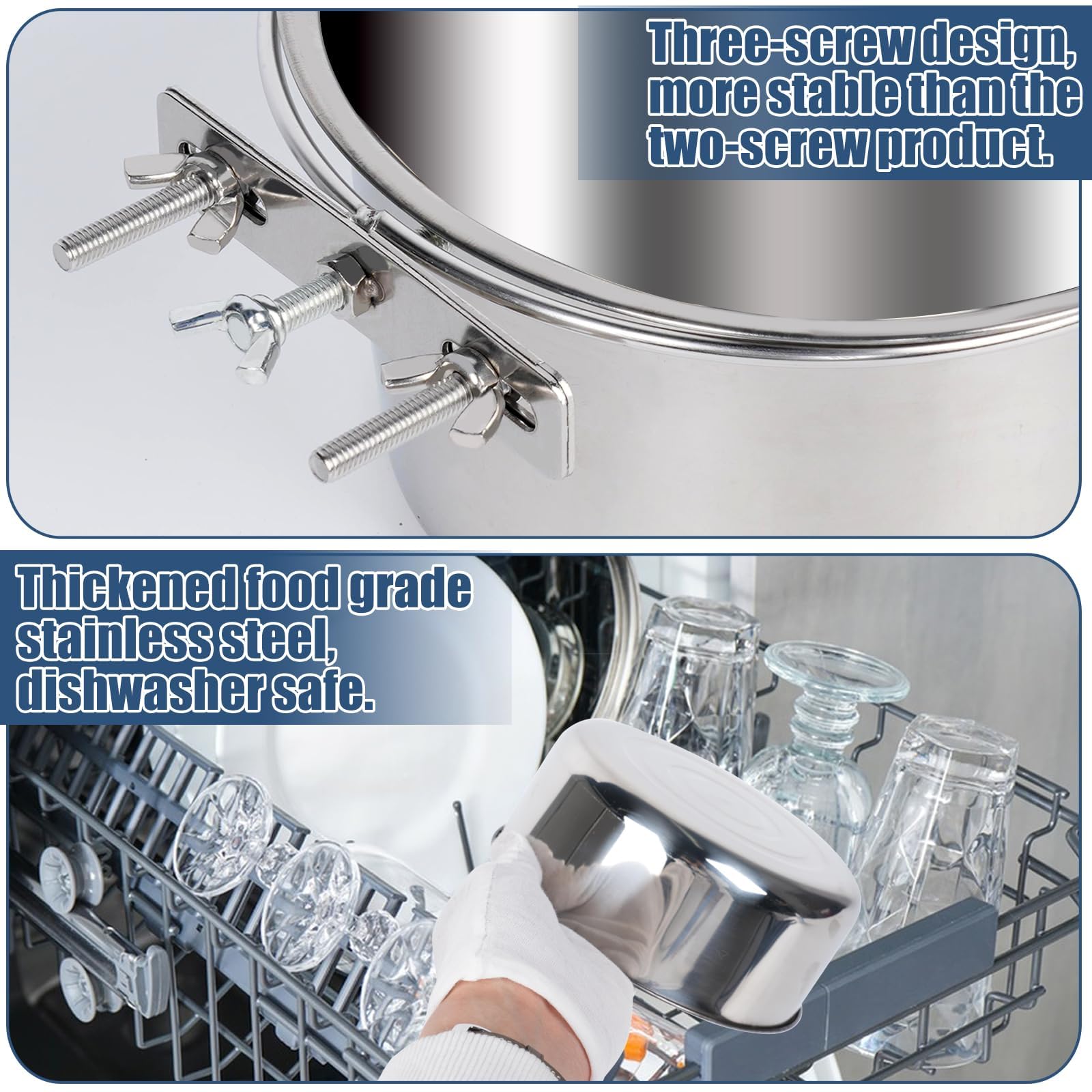 Bol en inox 304, design stable et durable pour cage.