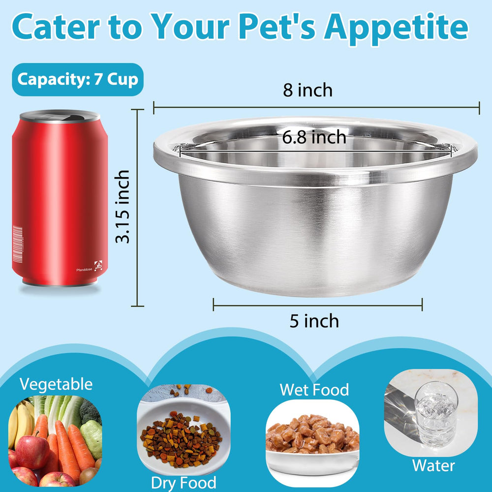 WRINGKIT bol chien chat 8 pouces, capacité jusqu'à 7 tasses, idéal repas.