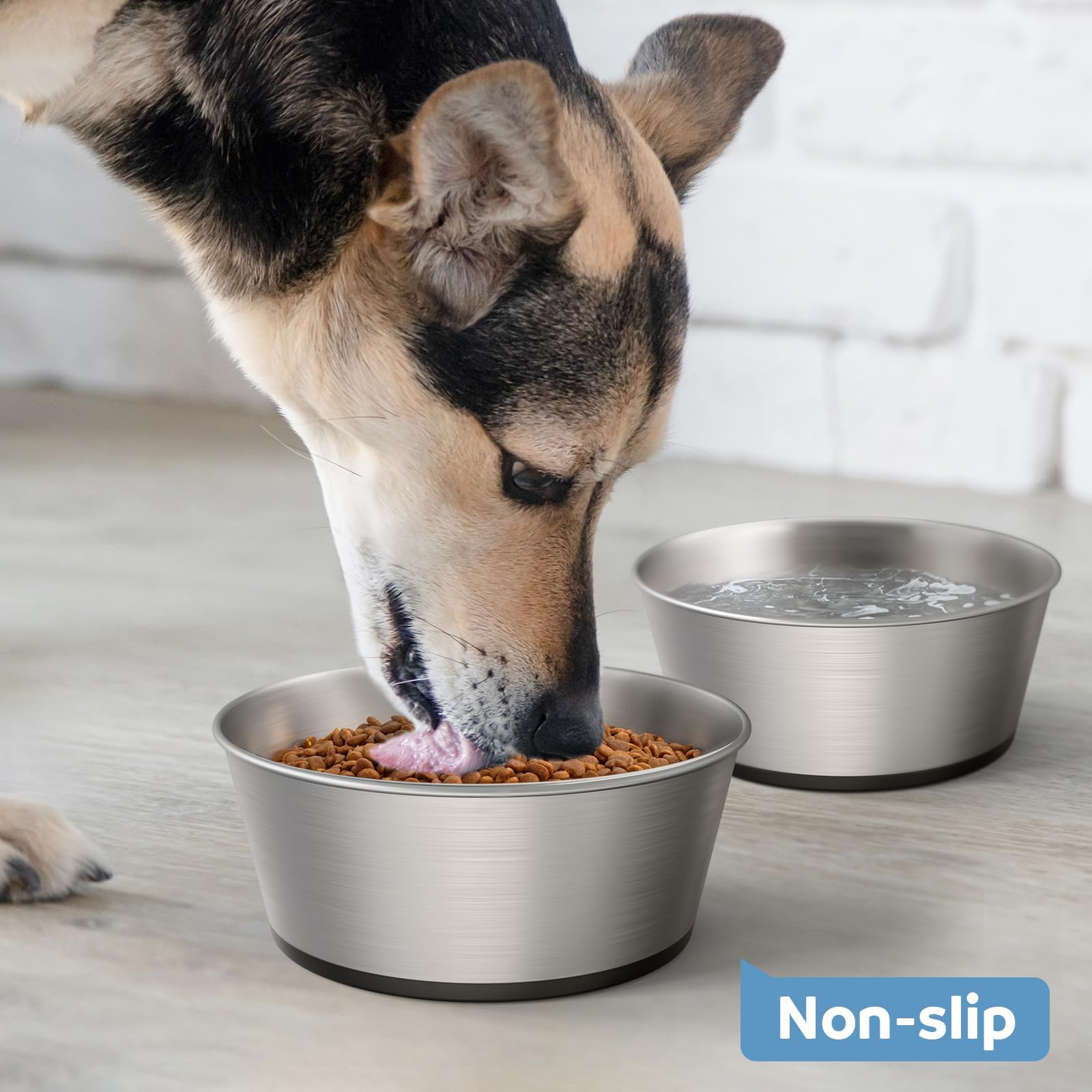 WROSWT gamelles-chien-base-silencieuse-caoutchouc: base anti-glisse pour sols protégés.