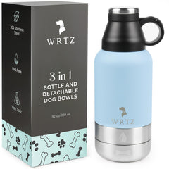 WRTZ bouteille eau chien inox portable apporte eau fraîche en déplacement.