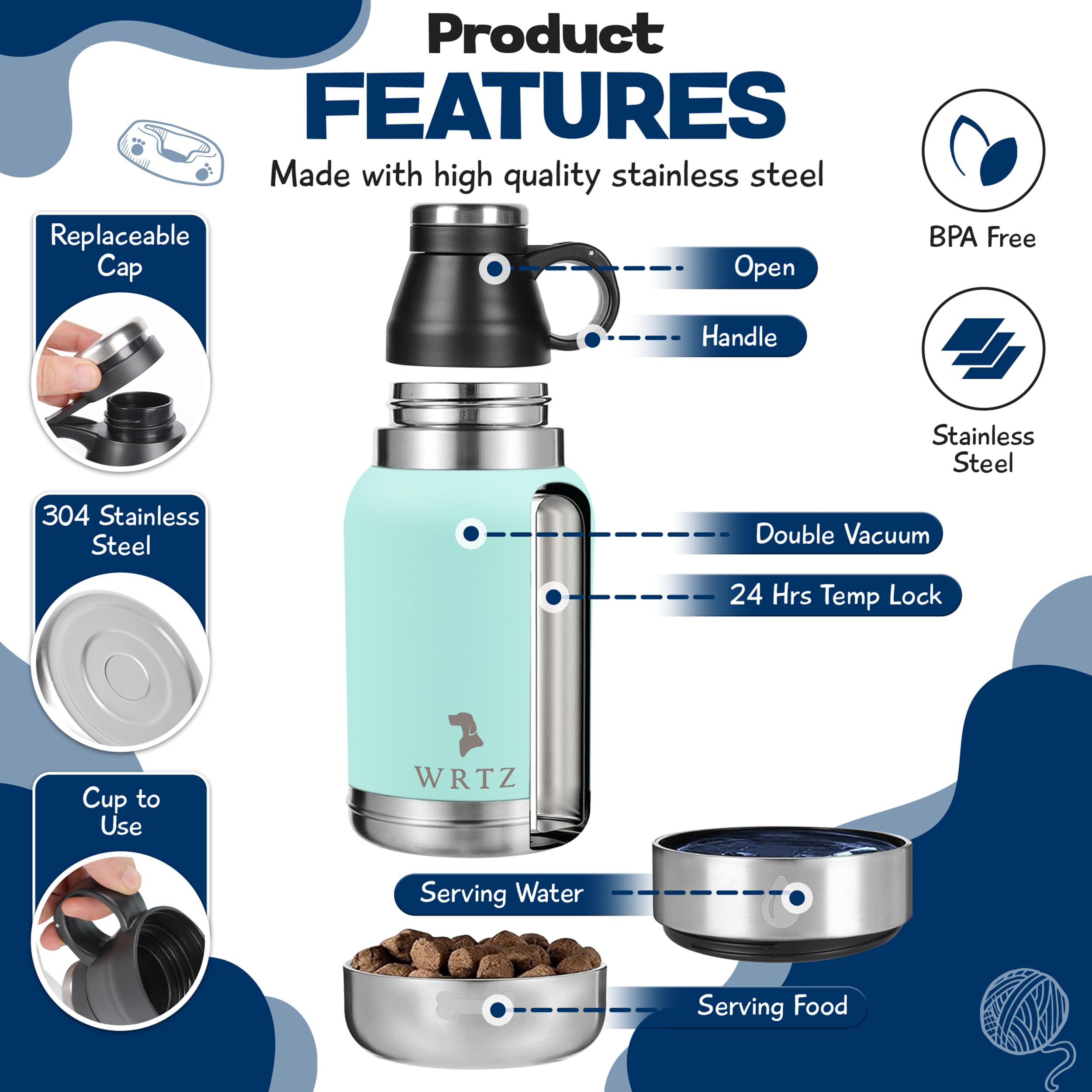 Gourde WRTZ lavable au lave-vaisselle.