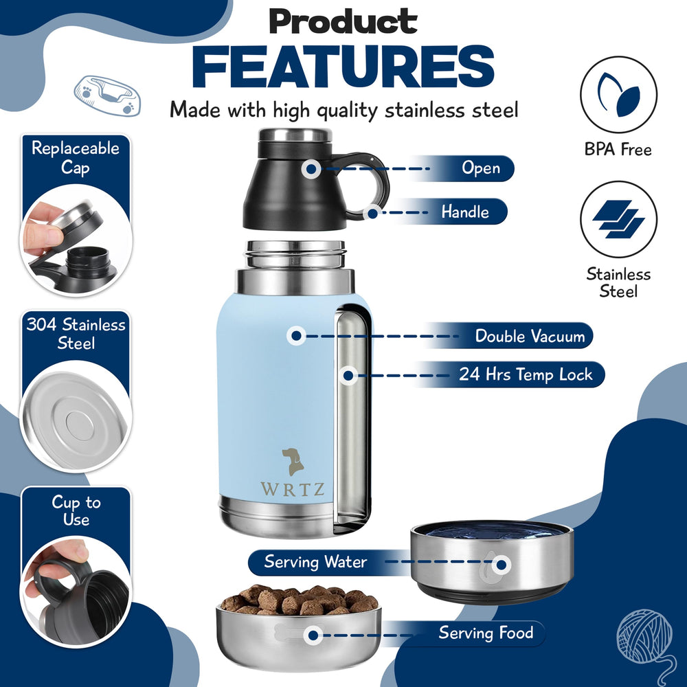 WRTZ double-paroi inox: isolation durable pour eau froide toute la journée.