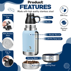 WRTZ double-paroi inox: isolation durable pour eau froide toute la journée.