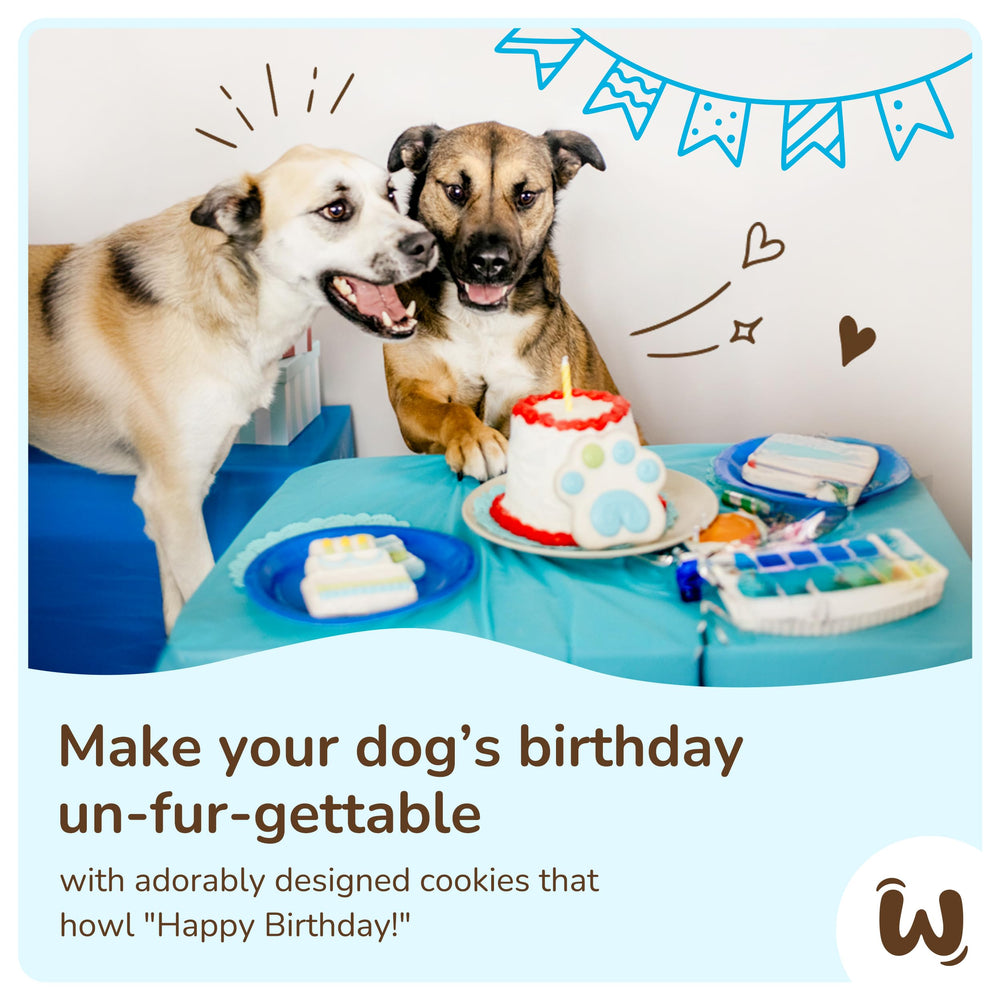 Biscuits anniversaire chien WÜFERS avec décoration artisanale à partager