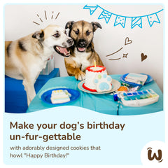 Biscuits anniversaire chien WÜFERS avec décoration artisanale à partager