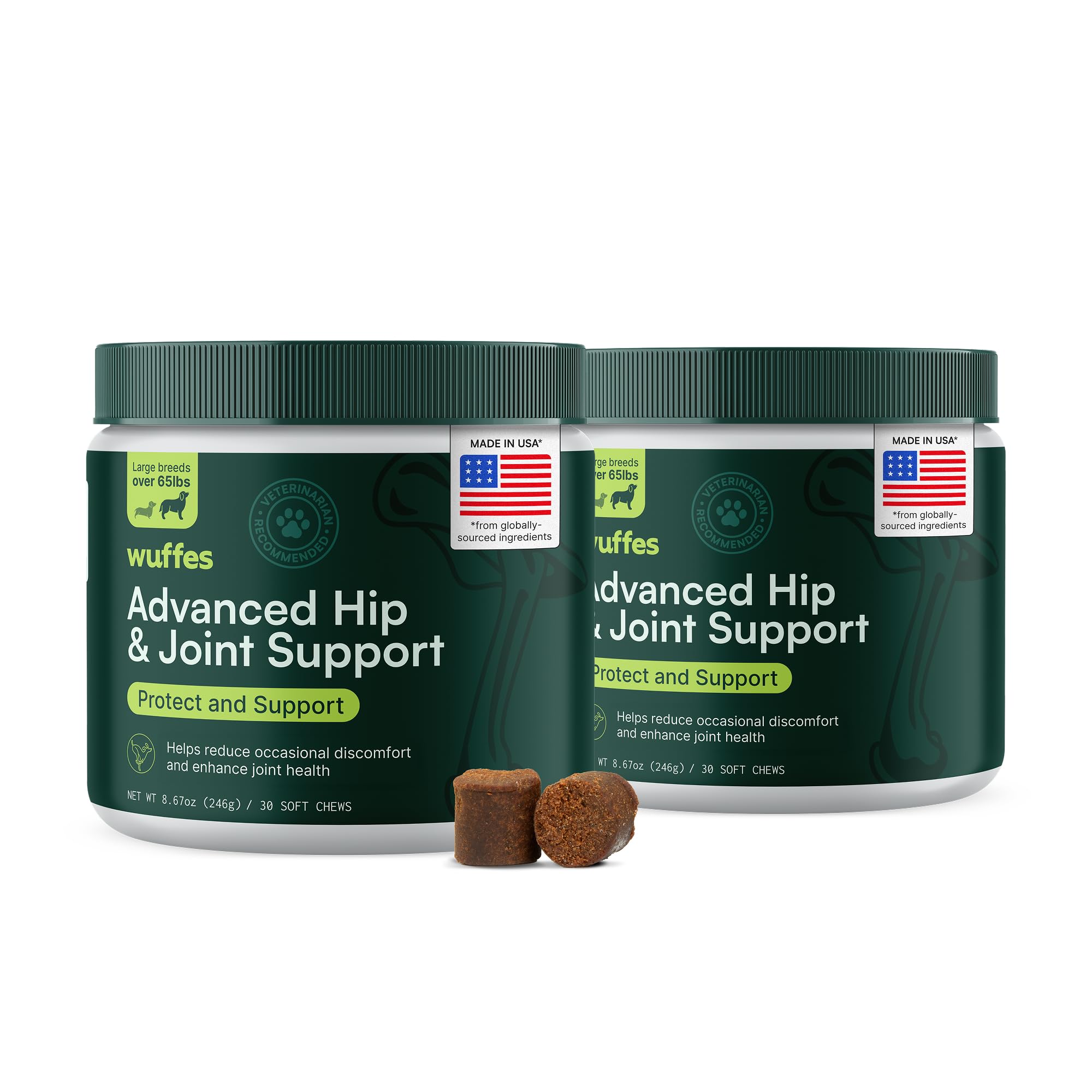 Bouchées Wuffes pour hanches et articulation des grandes races, soutien potentiel à la mobilité