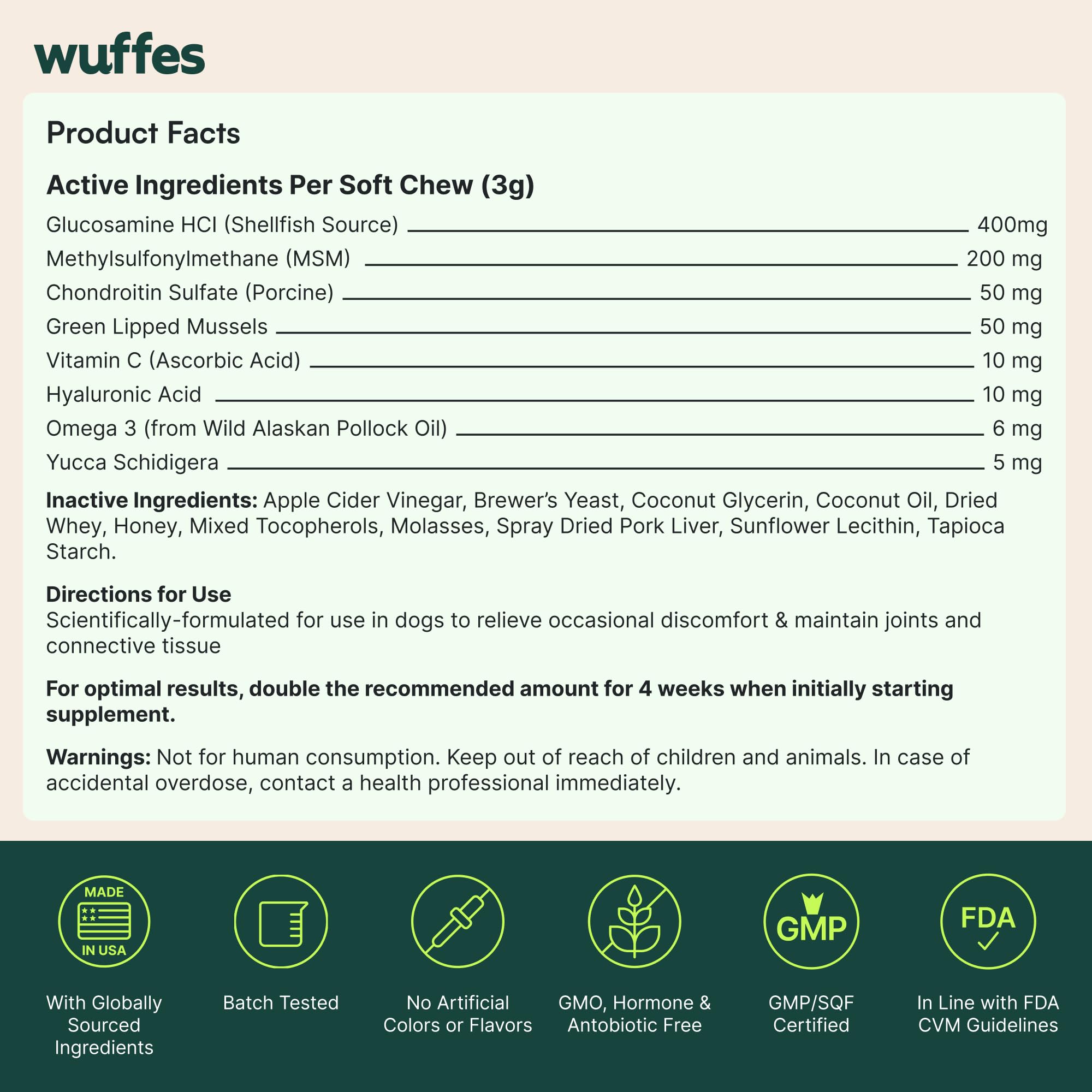 Wuffes emballage porc – portions faciles à servir chaque jour