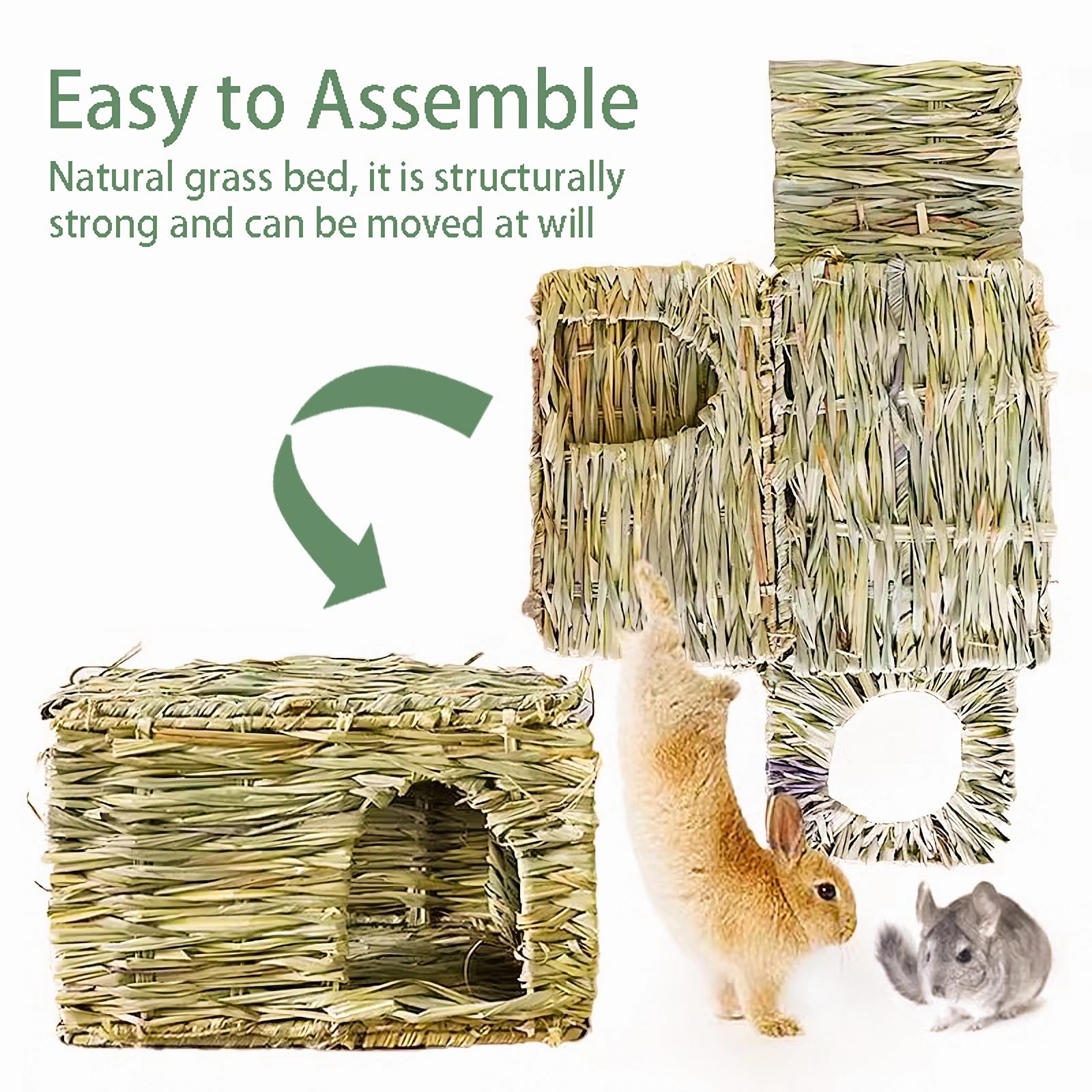WuWeot Maison-herbe grande, pliable, se transforme en tapis confortable pour repos.