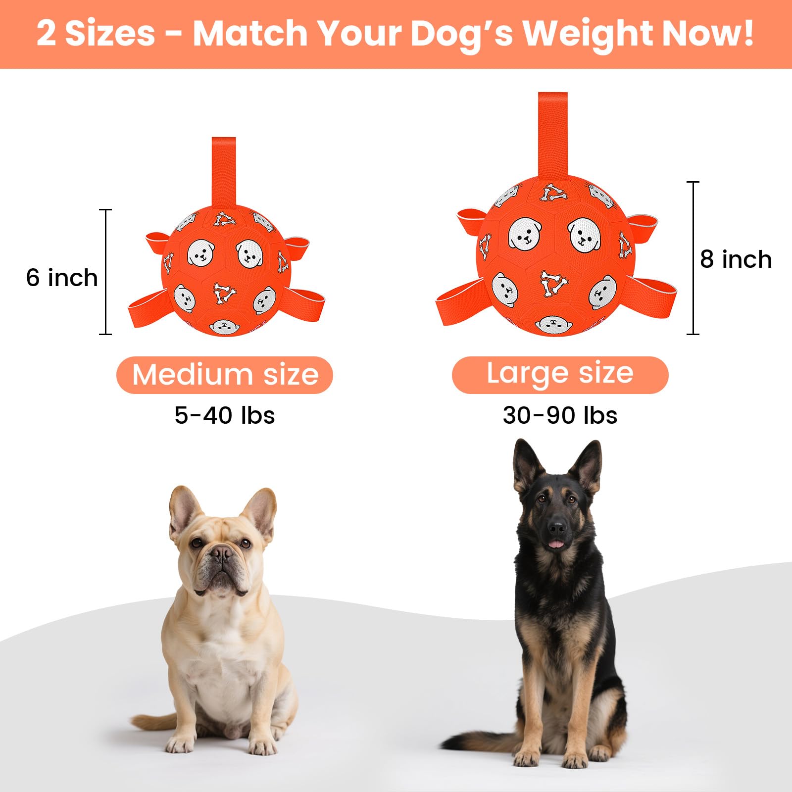 Balle Wyntrium pour chien avec imprimés chat et os, couleurs attrayantes.