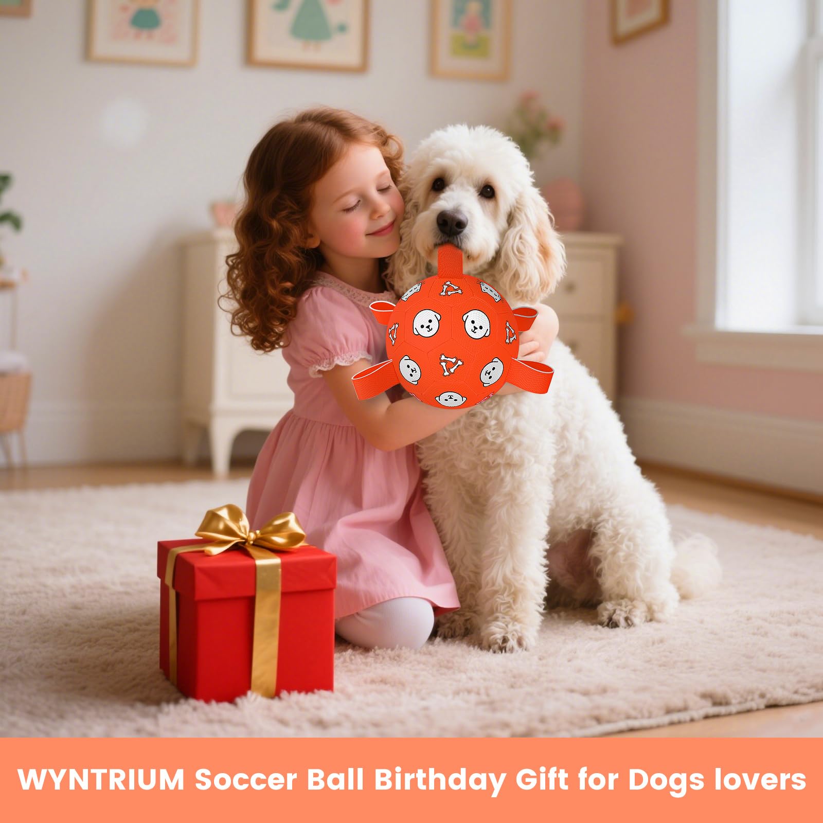 Balle Wyntrium utilisable en intérieur et extérieur, jeux en famille.