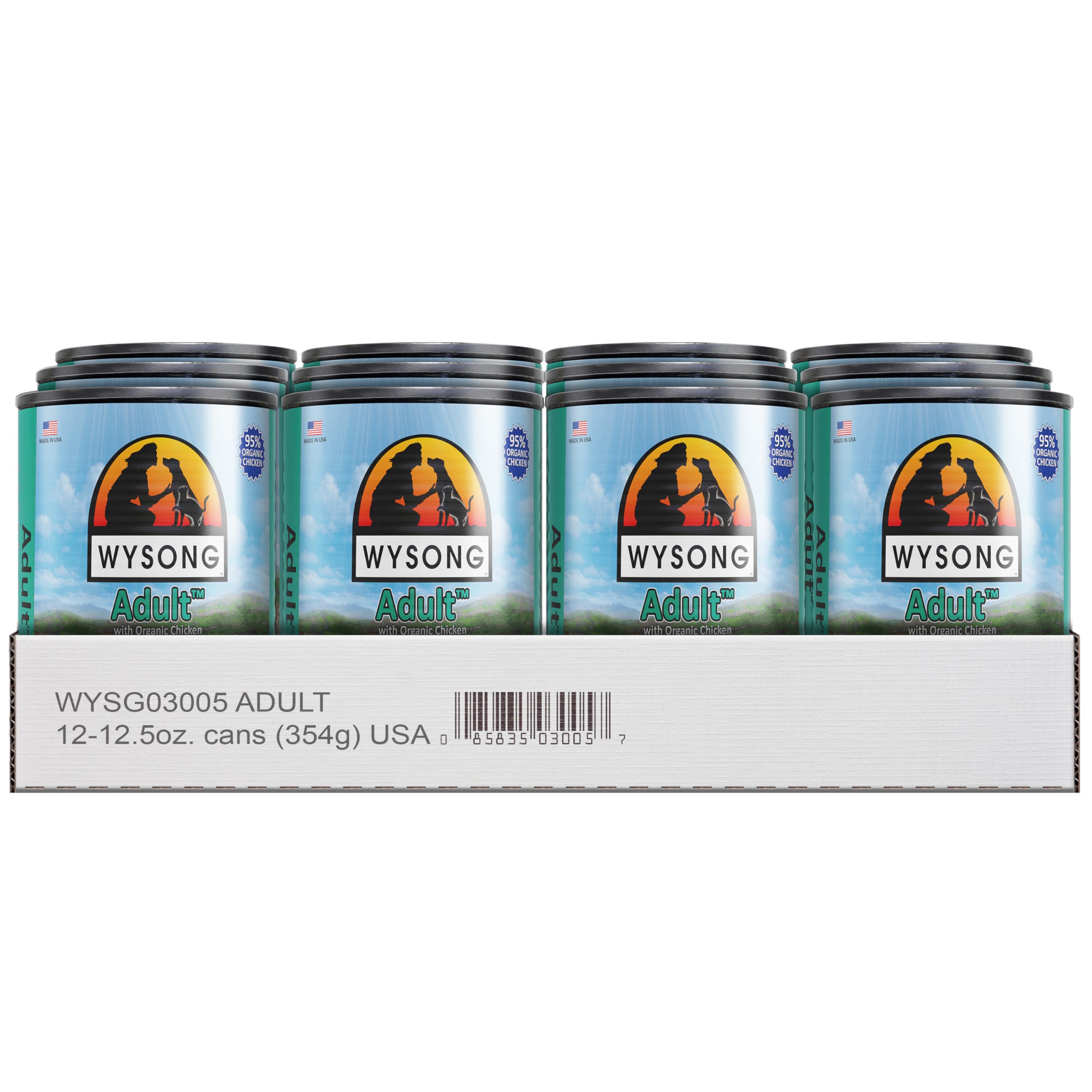 Conserve Wysong Adult au poulet bio, soutien nutritionnel quotidien pour chien adulte.