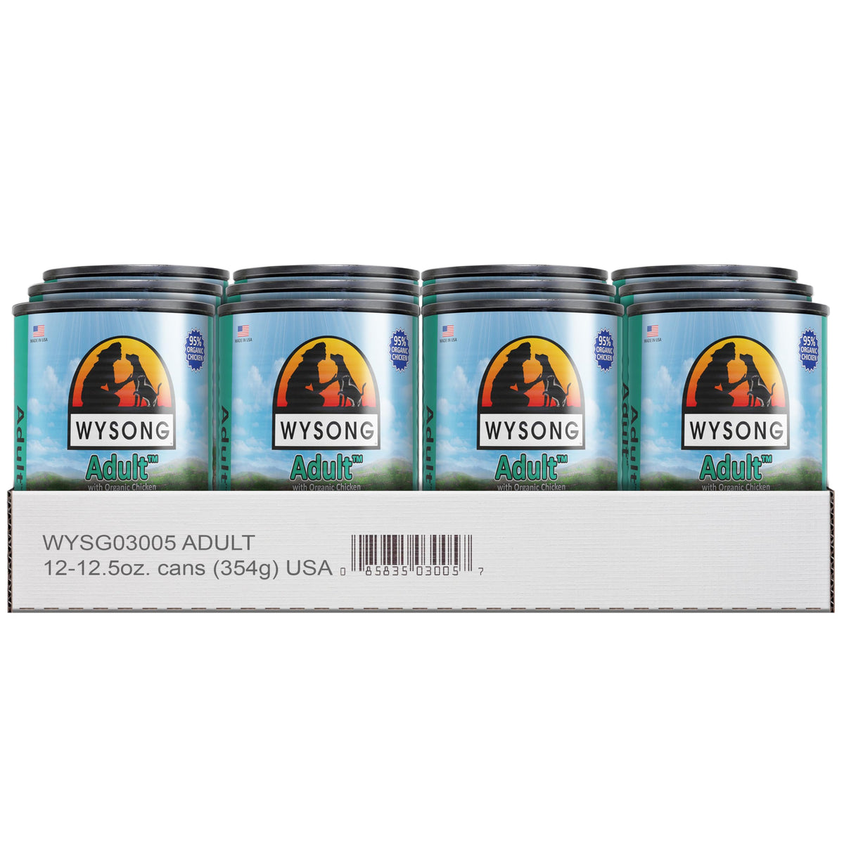 Conserve Wysong Adult au poulet bio, soutien nutritionnel quotidien pour chien adulte.