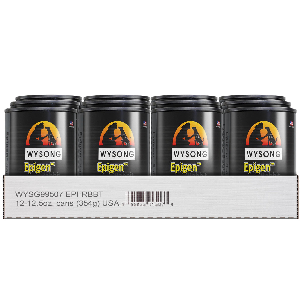 Wysong Epigen, conserve lapin ouverte, repas pratique et appétissant pour chiens et chats.