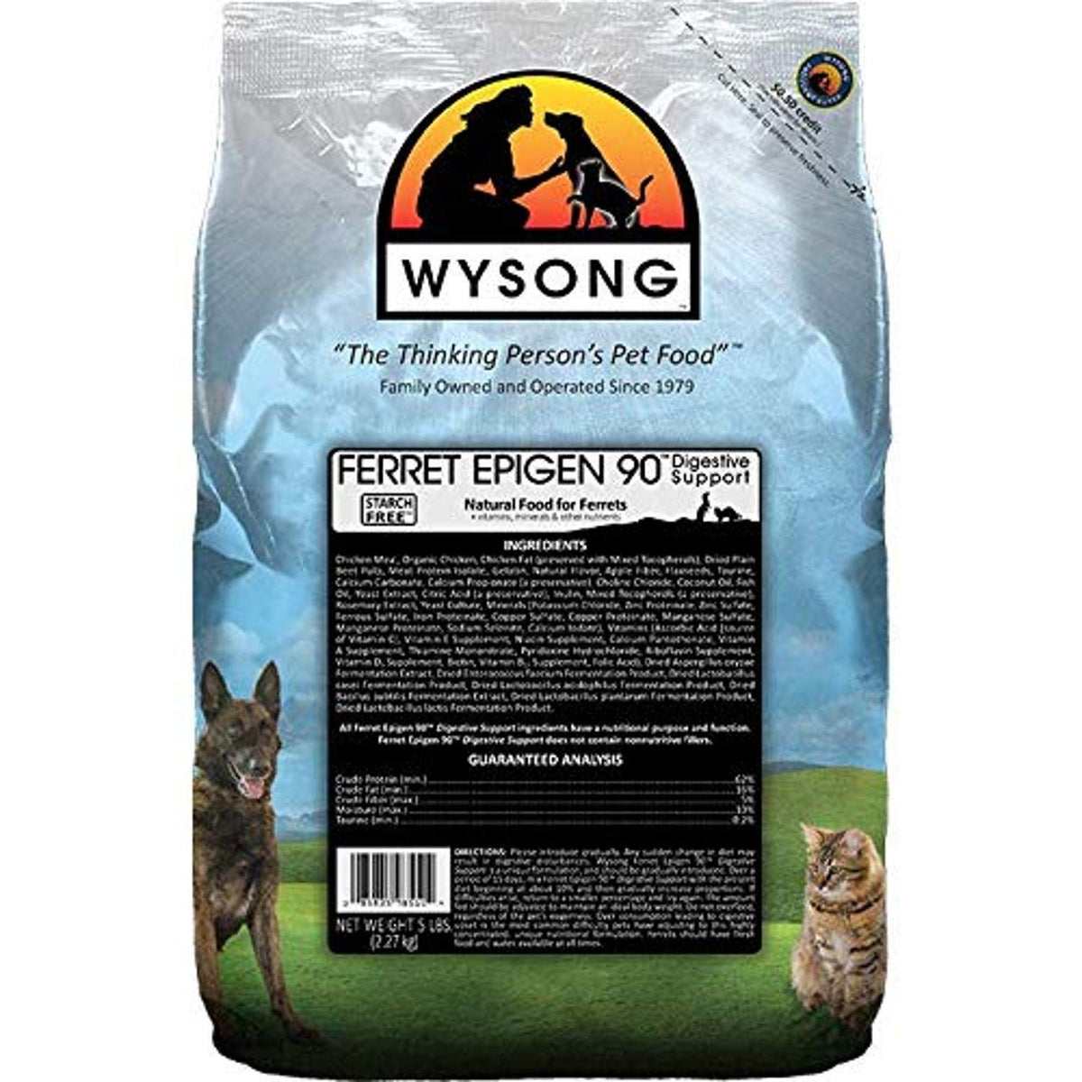 Emballage Wysong Furet Epigen 90 Soutien digestif, prêt à stocker.