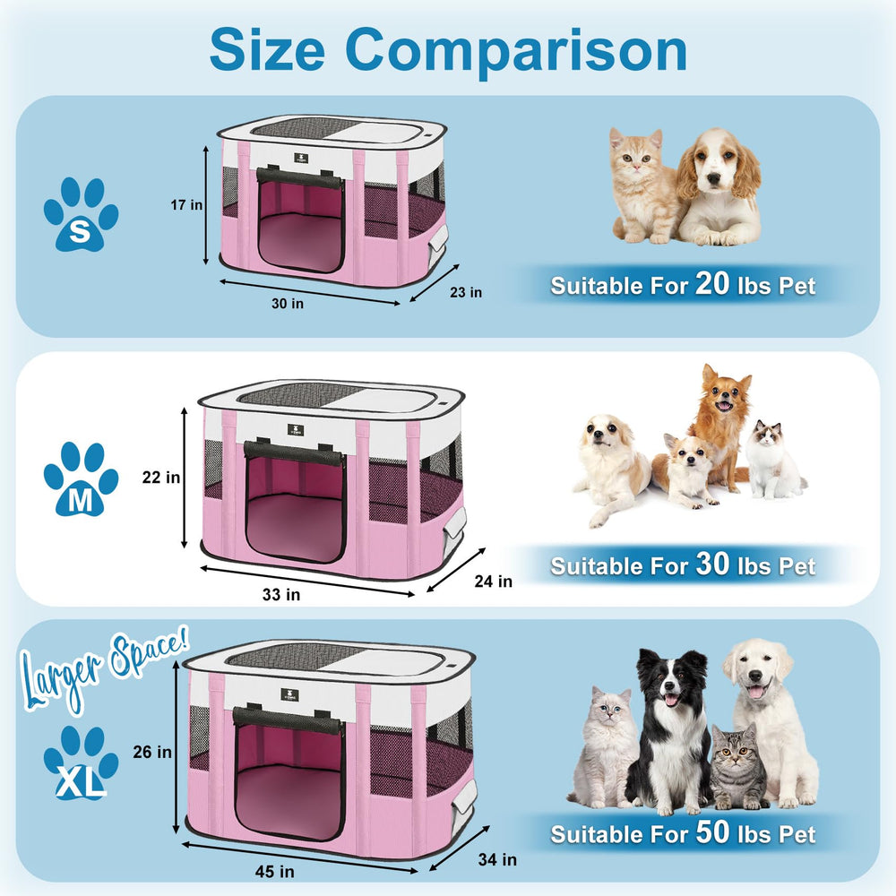 Parc pour petits animaux rose, usage polyvalent et pratique par X-ZONE PET.