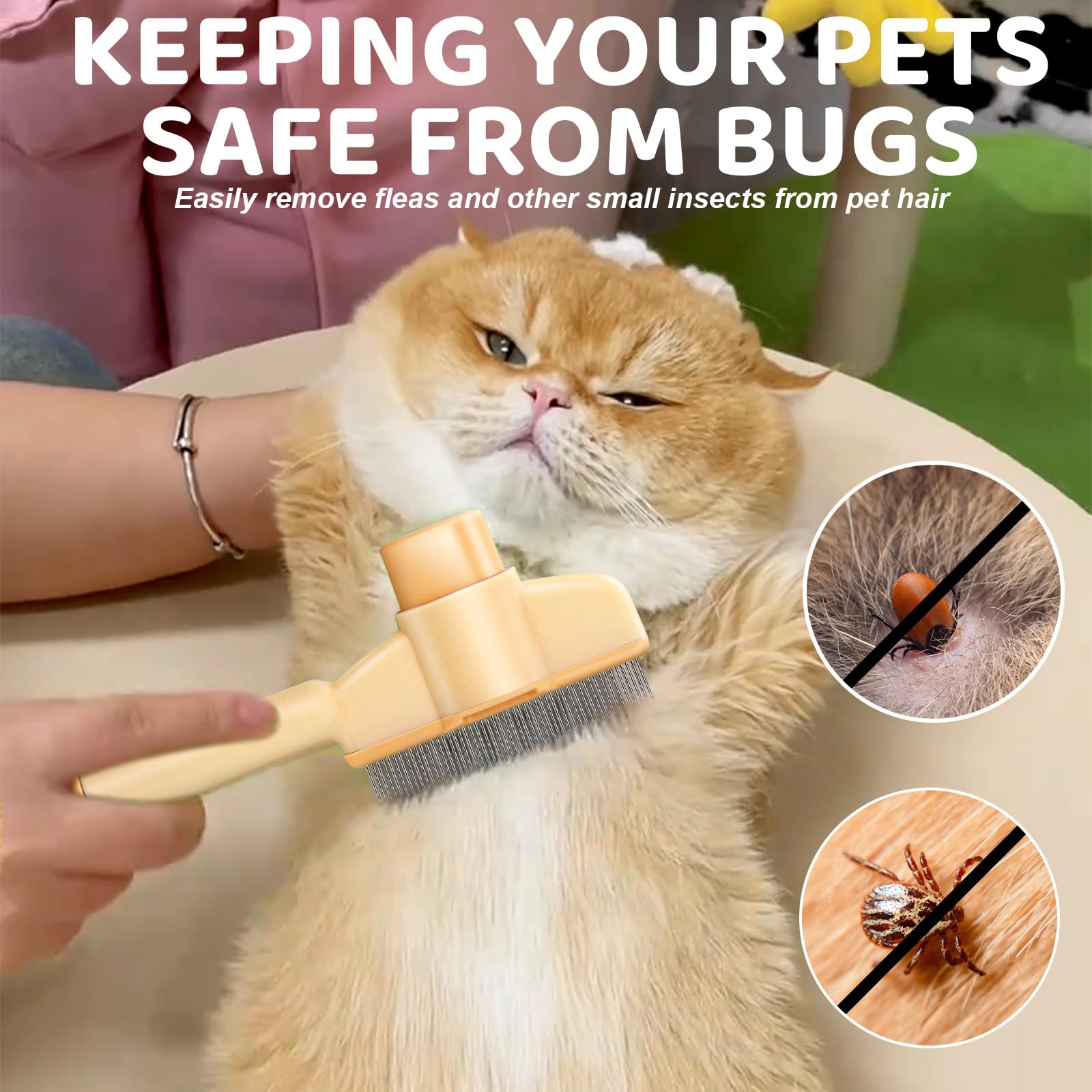 XANGNIER peigne auto-nettoyant simplifie le toilettage quotidien.