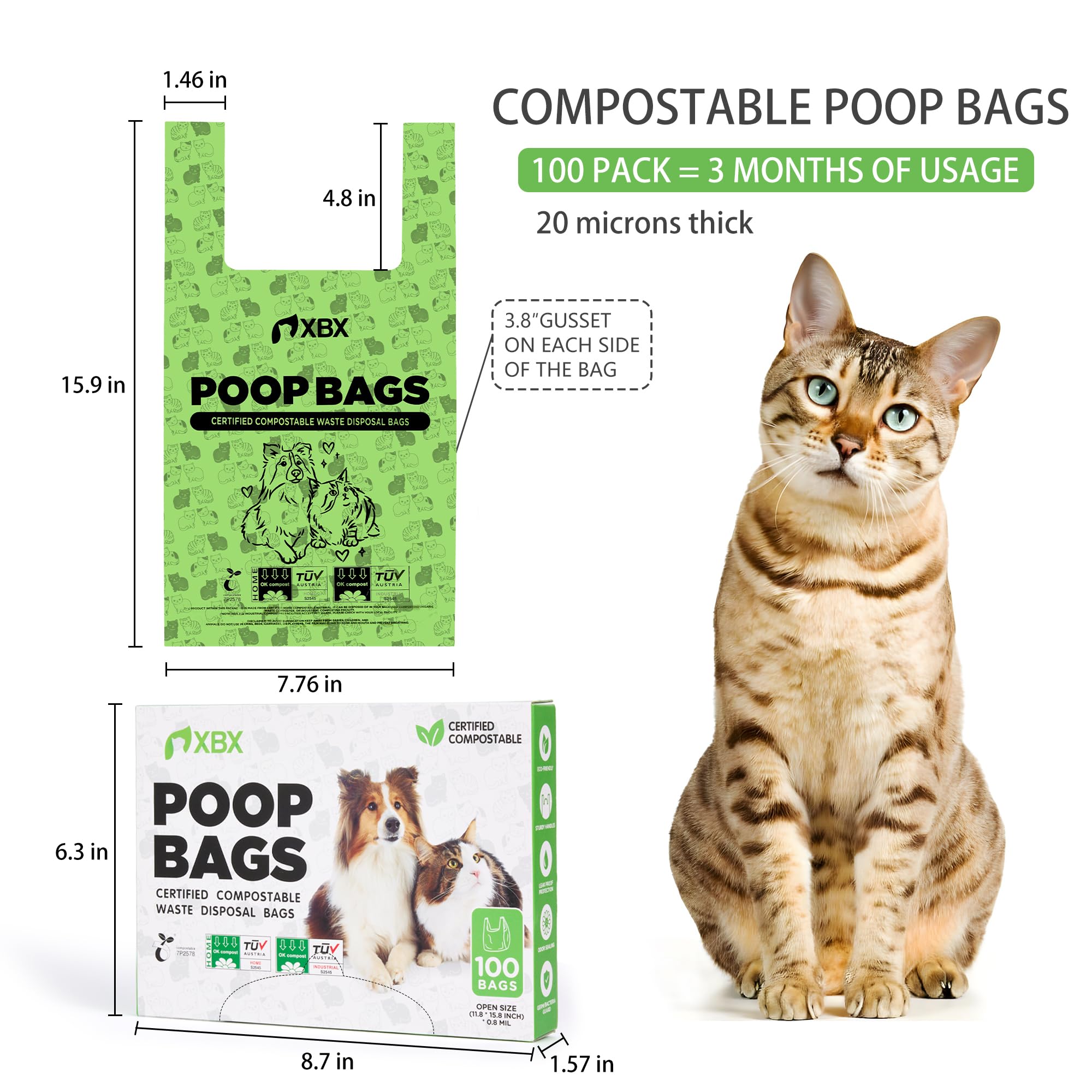 Sacs XBX anti-fuite et étanchéité des odeurs pour un nettoyage facilité.