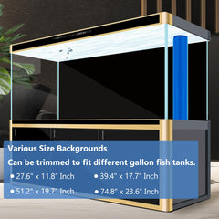 Arrière-plan d'aquarium noir XCNO en vinyle sans colle, installation rapide.