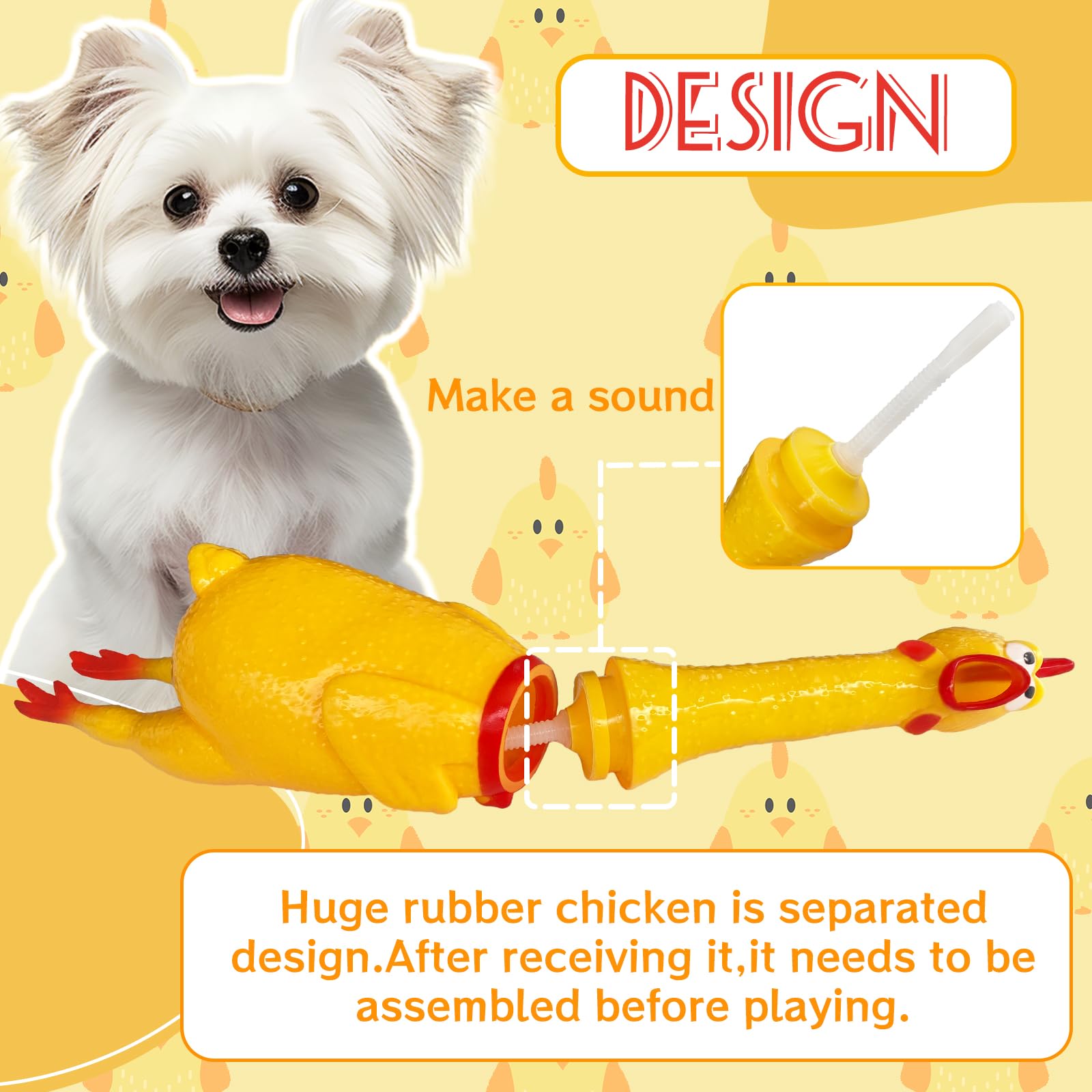 Xeehwb poulet caoutchouc, utilisation polyvalente pour cadeaux et divertissement.