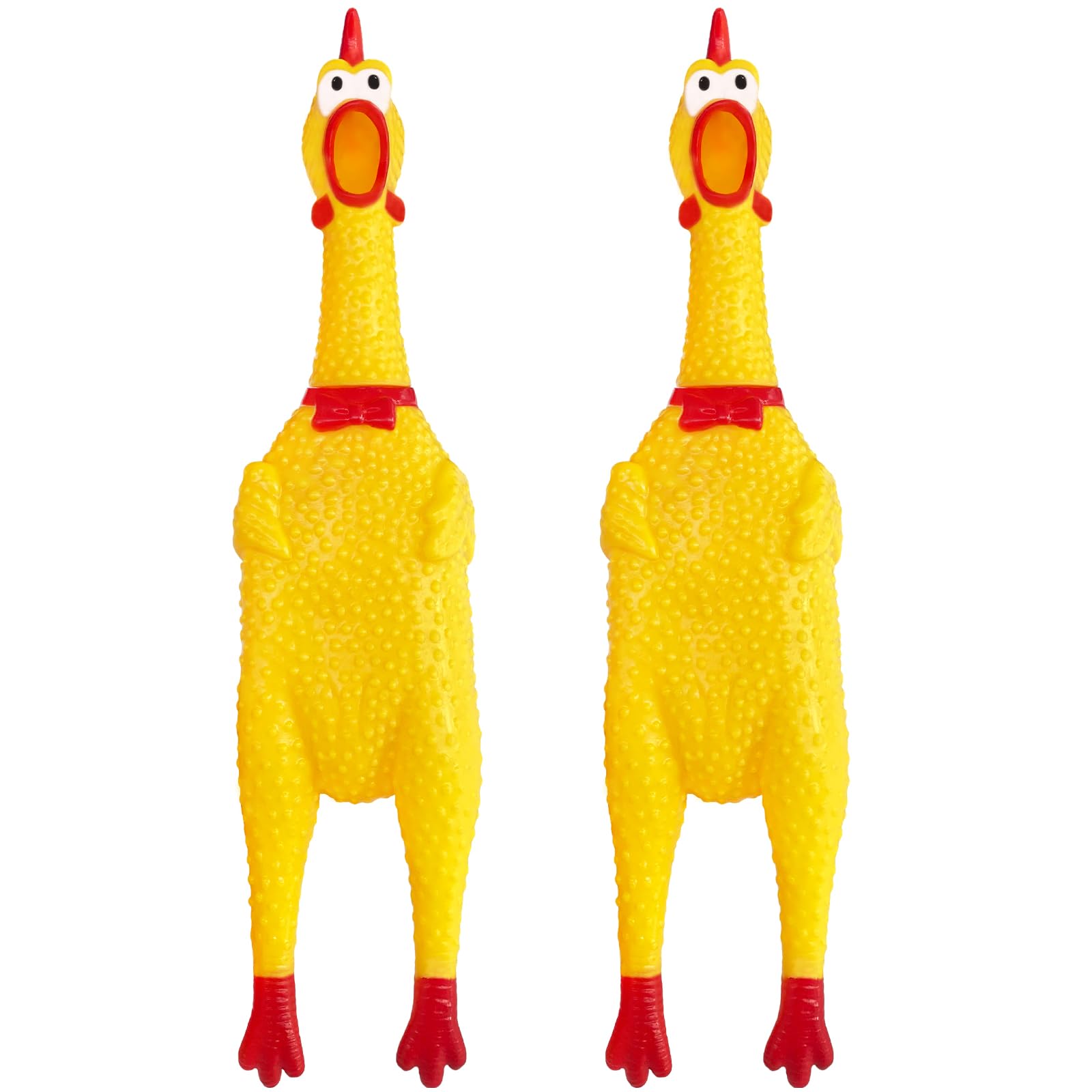 Xeehwb poulets en caoutchouc jaunes qui crient, divertissement longue durée pour chien
