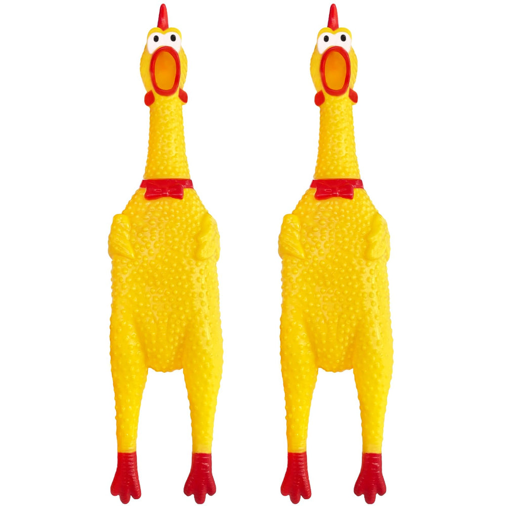 Xeehwb poulets en caoutchouc jaunes qui crient, divertissement longue durée pour chien