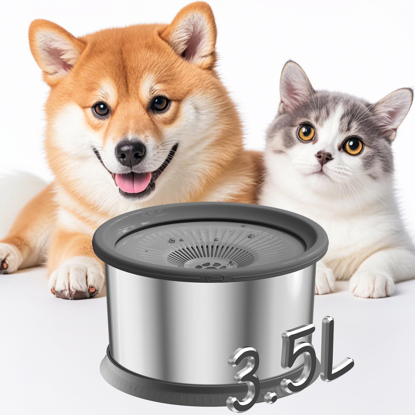 Bol Xetino 3,5 L pour chiens, grande capacité pour hydrater les chiens toute la journée.