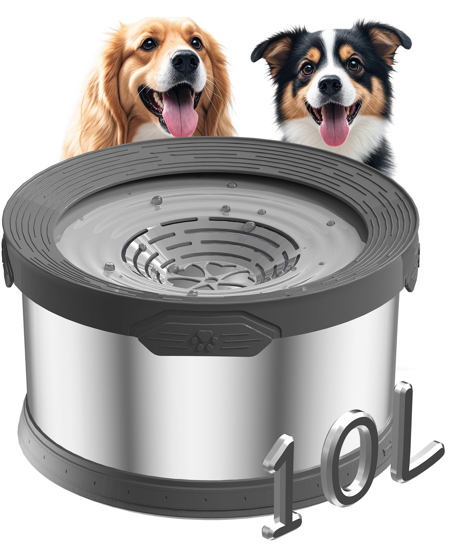 Xetino gamelle eau chien 10L sans-déversement pour hydratation stable