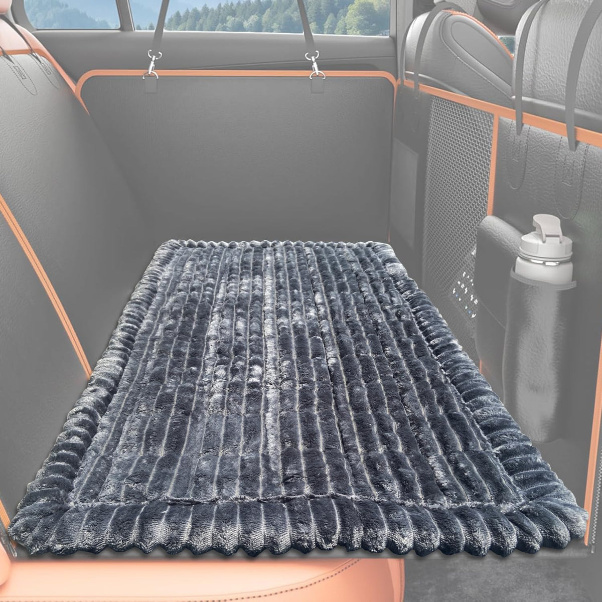 XFEXM tapis-lit chien sur siège arrière anti-glissant pour trajet sûr.