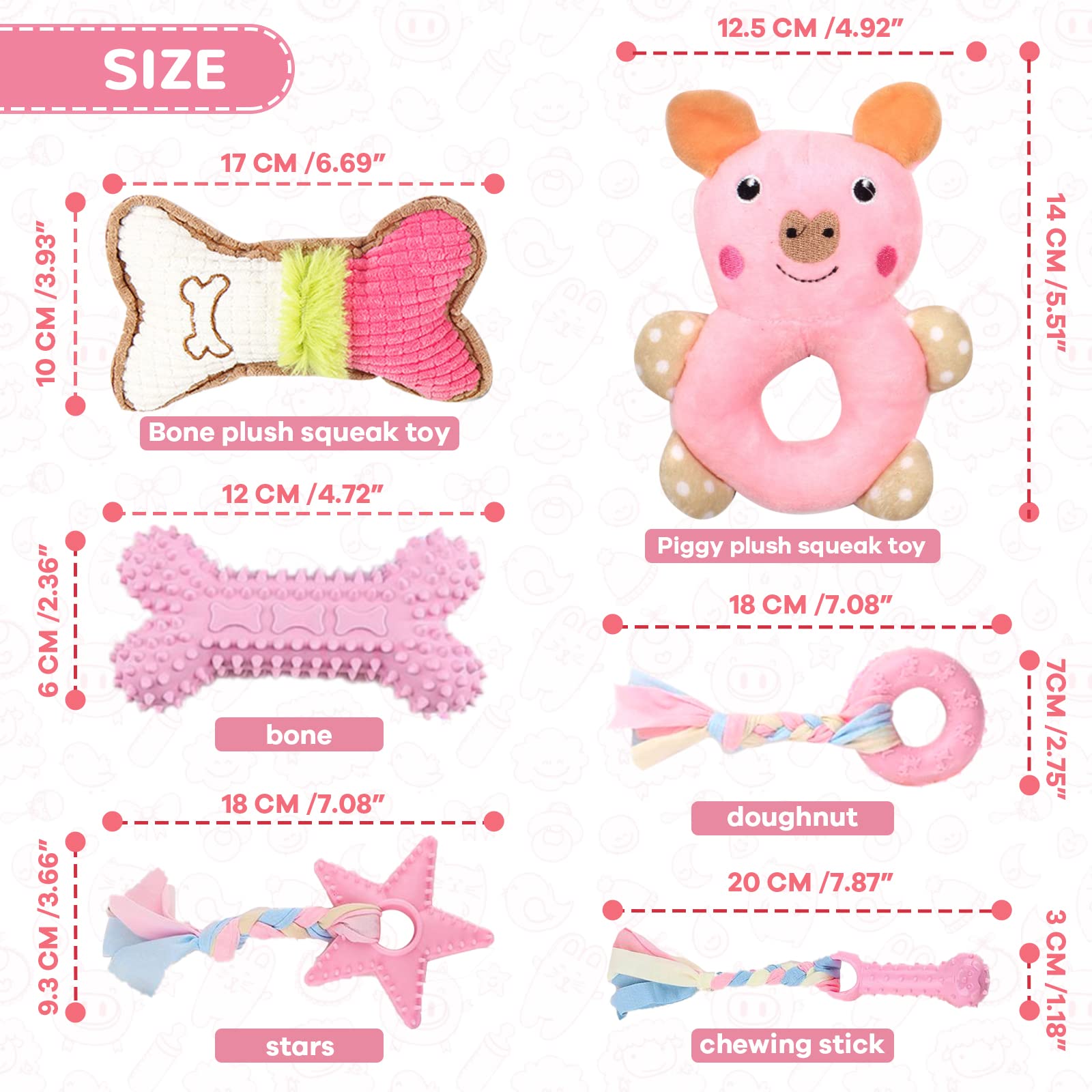 Jouet donut XGDMEIL rose, forme amusante pour chiots.