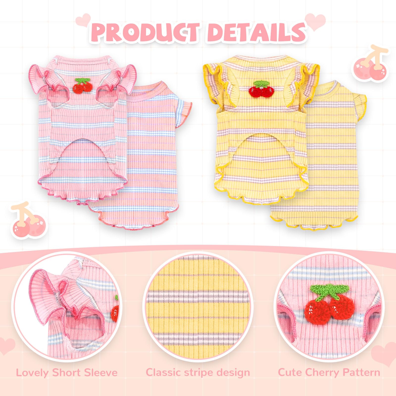 XGDMEIL Tenue quotidienne pour petit chien, rose, parfait pour sorties et photos.