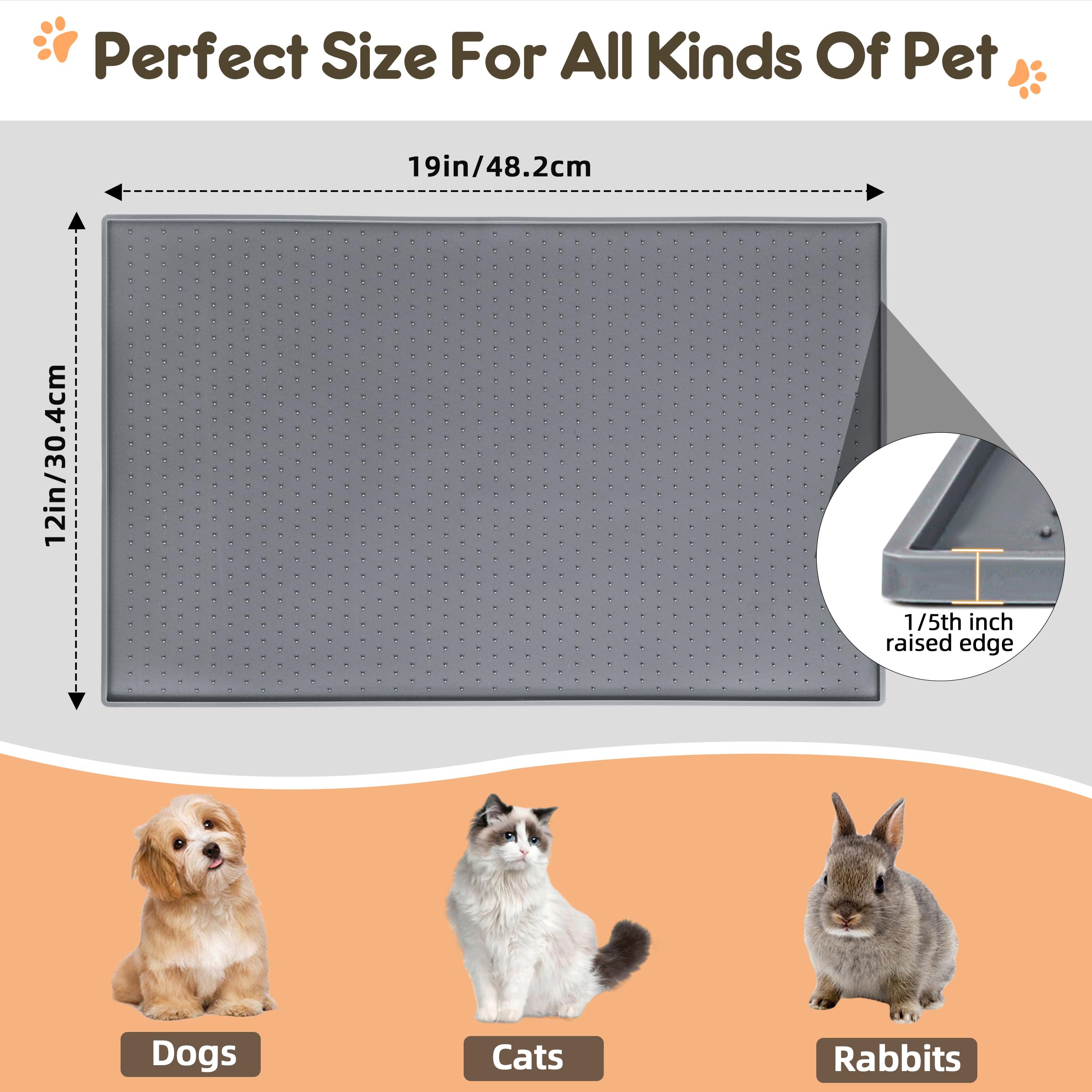 Tapis alimentaire en silicone Xgunion pour chat, surface facile à nettoyer.