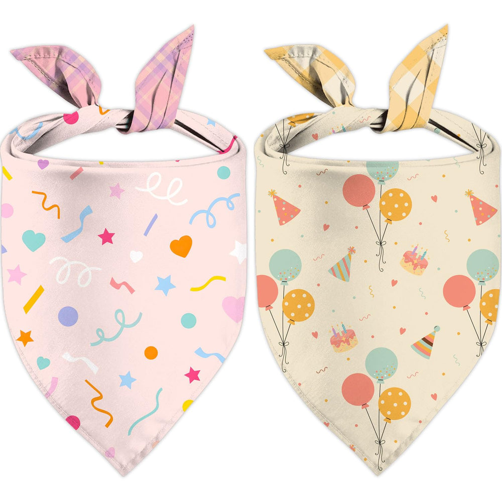 Bandana anniversaire XGXHZYLC double-face rose pour chien ou chat, parfait pour les photos festives.
